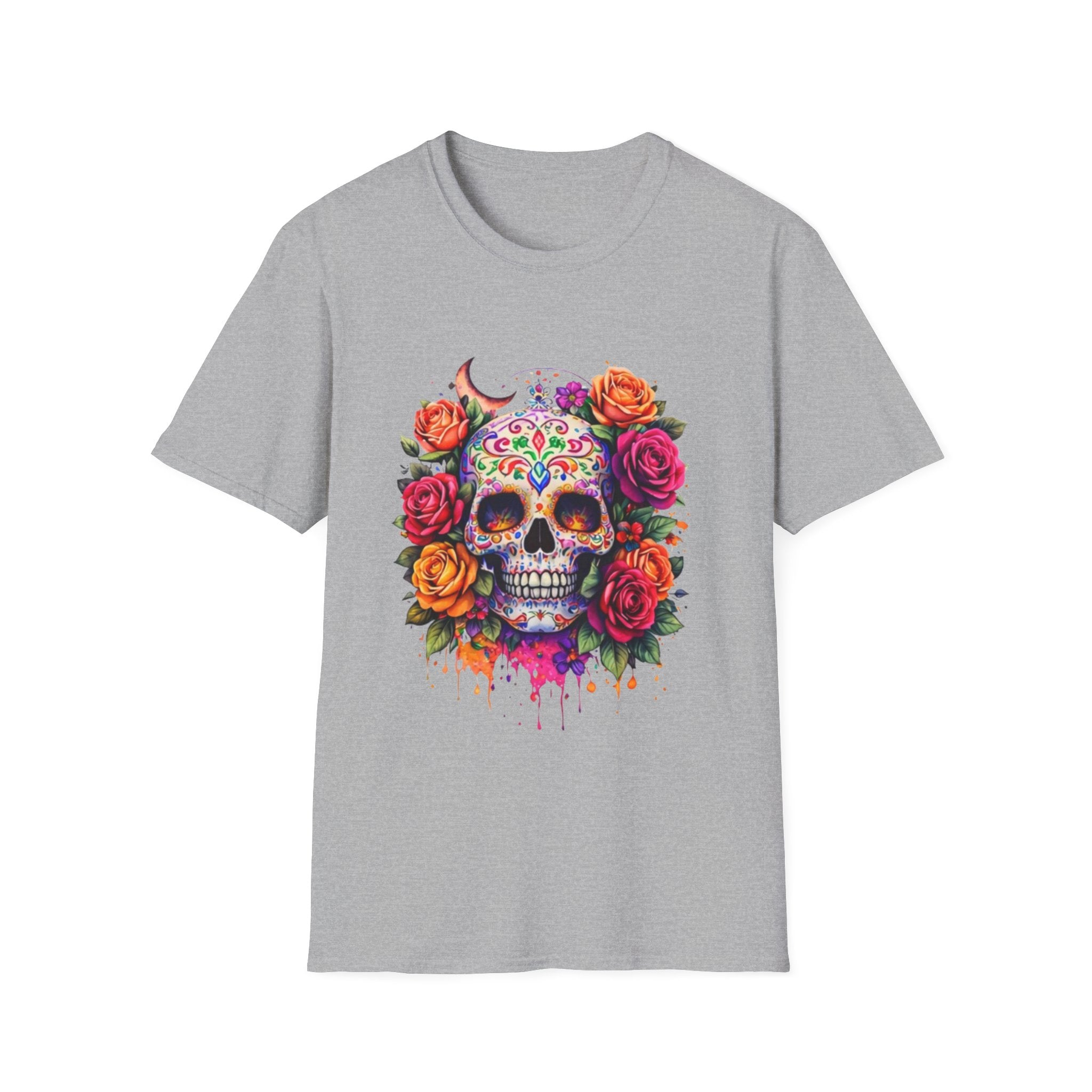 Day of the Dead Sugar Skull T-Shirt — Floral Calavera Tee