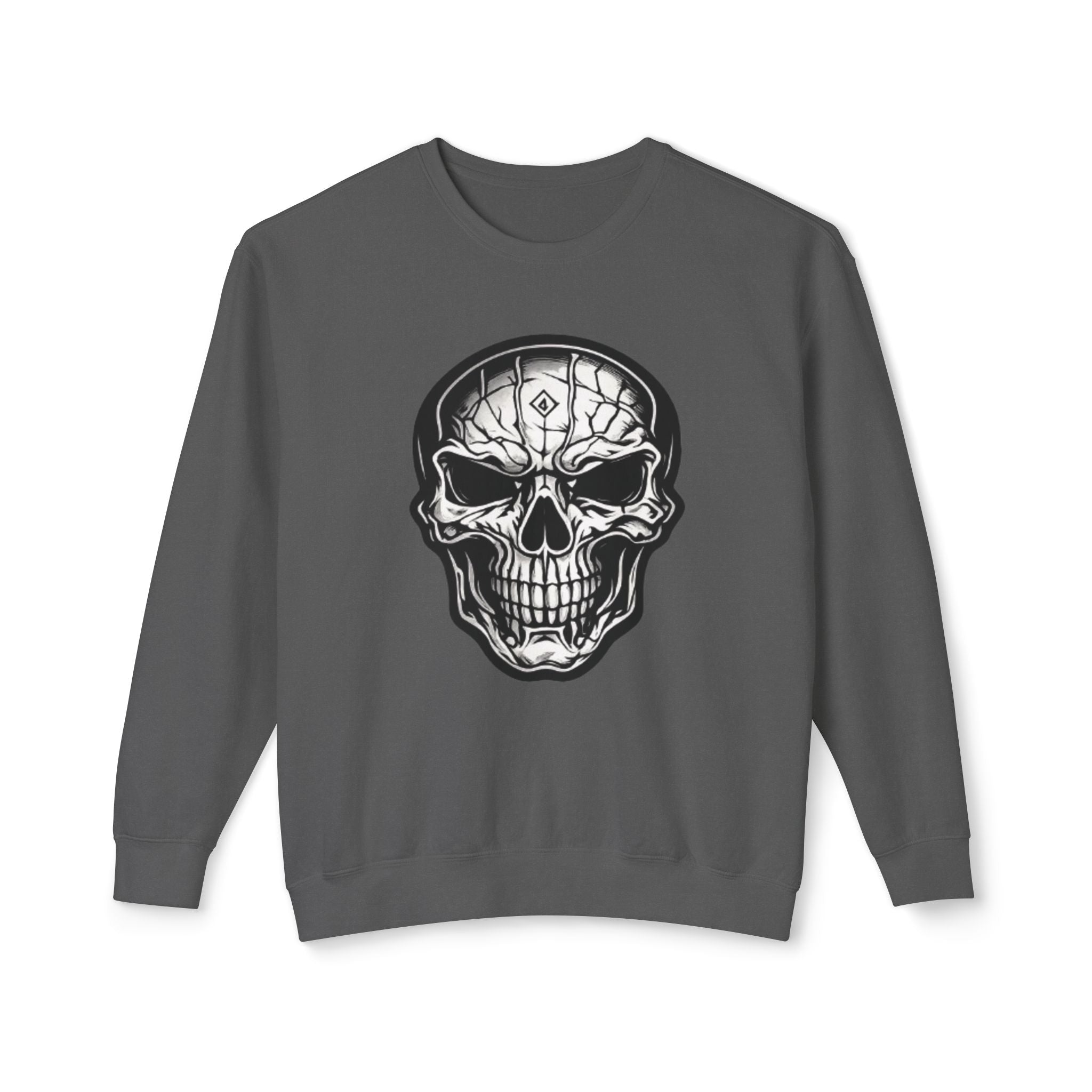 Skull Crewneck Sweatshirt — Gothic Skull Graphic Pullover