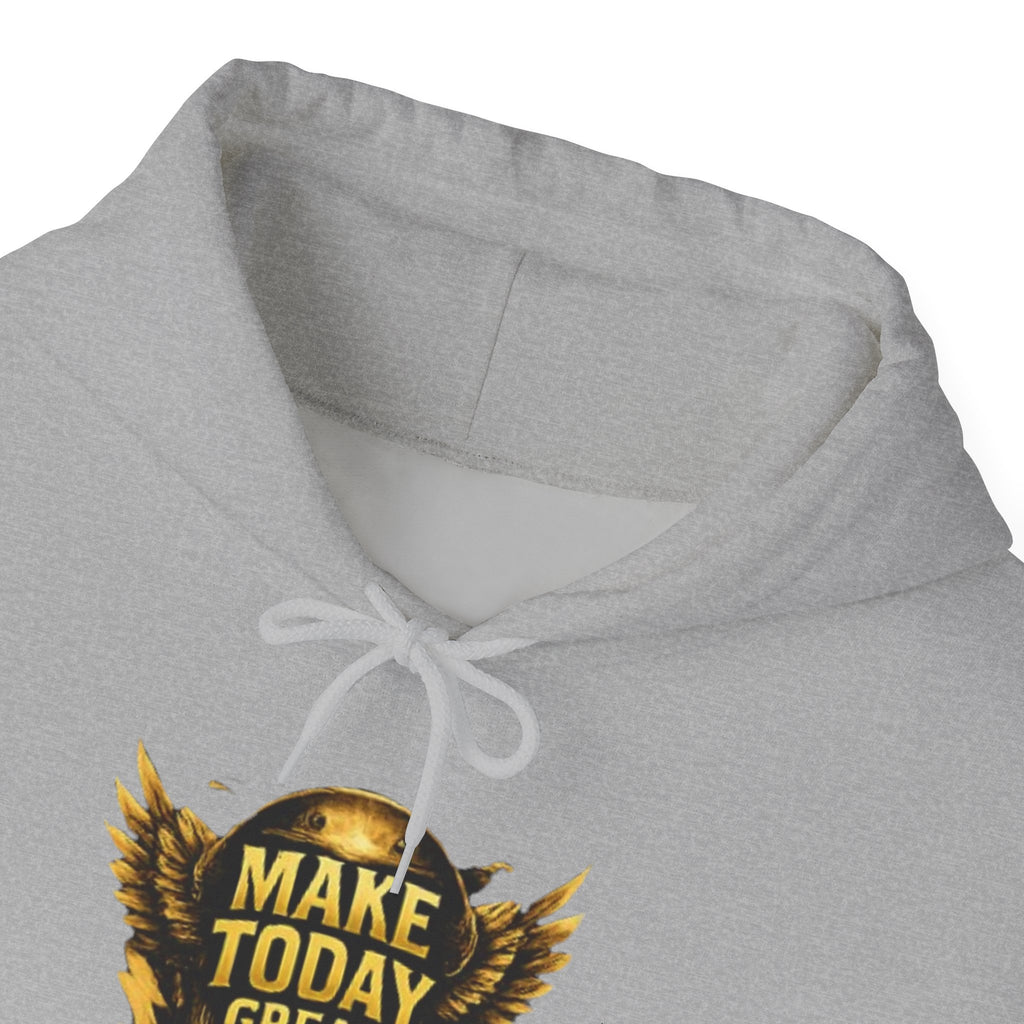 Make Today Great Hoodie — Inspirational Gold Shield Hooded Sweatshirt