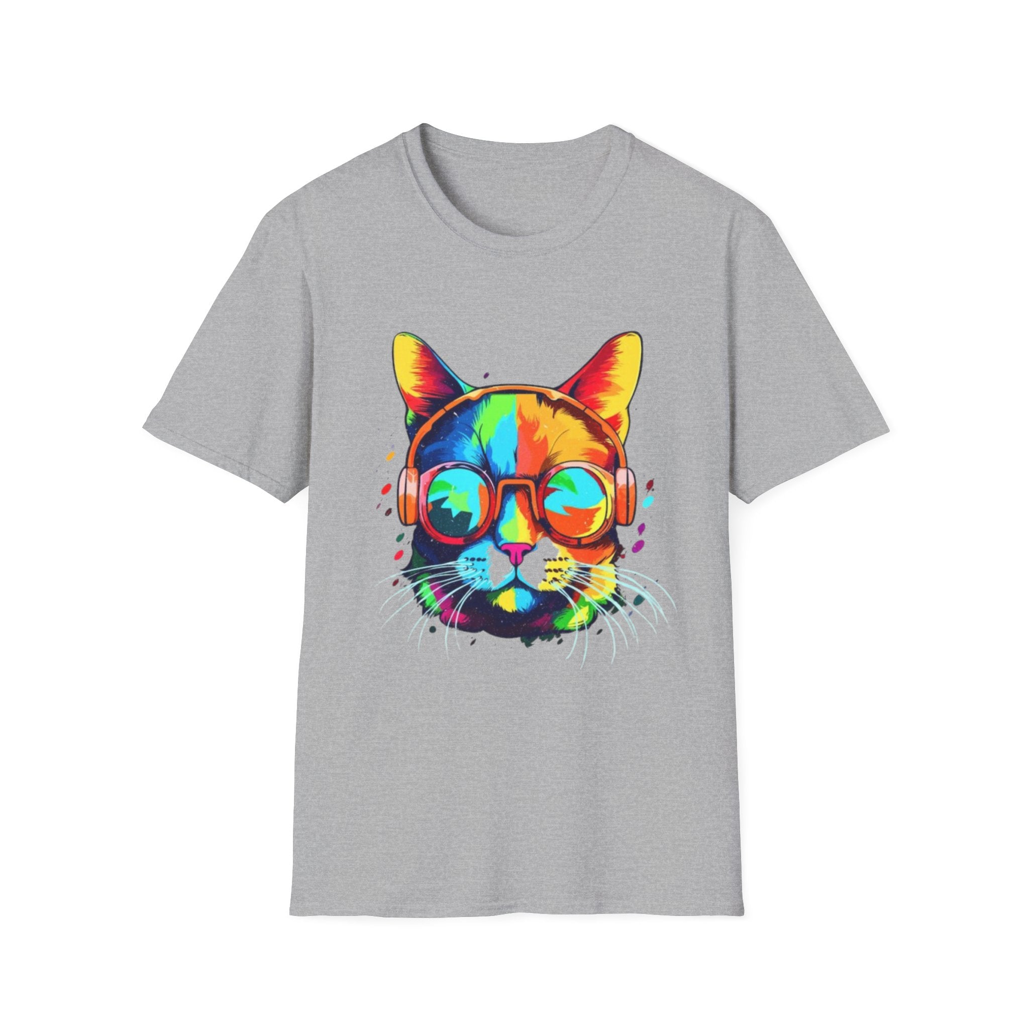 Colorful Cat with Sunglasses T-Shirt