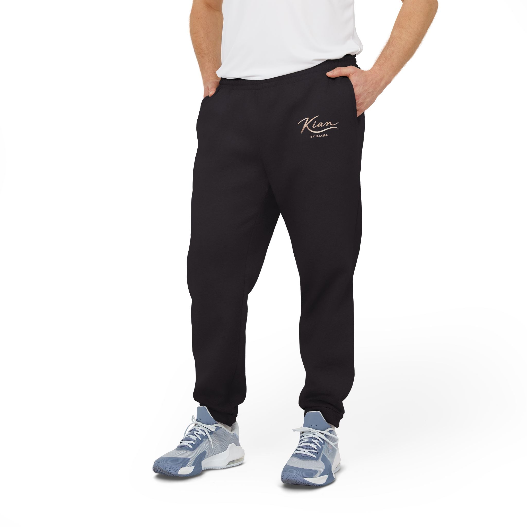 adidas Black Fleece Joggers — Cozy Unisex Sweatpants with Small Logo