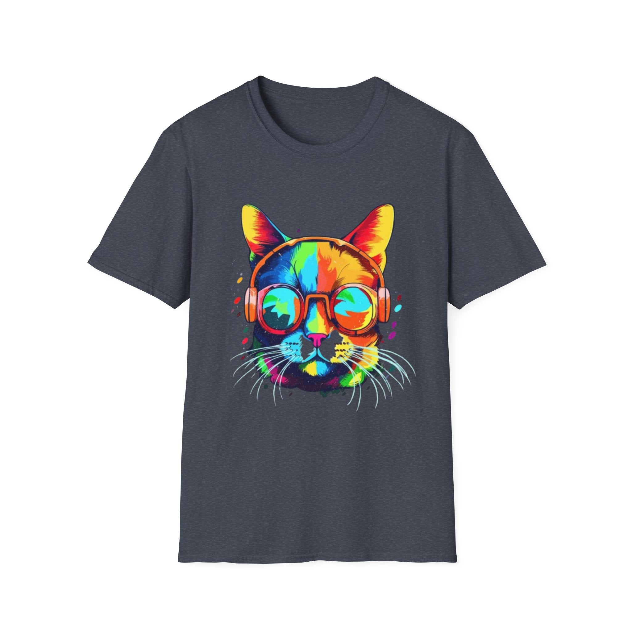 Colorful Cat with Sunglasses T-Shirt