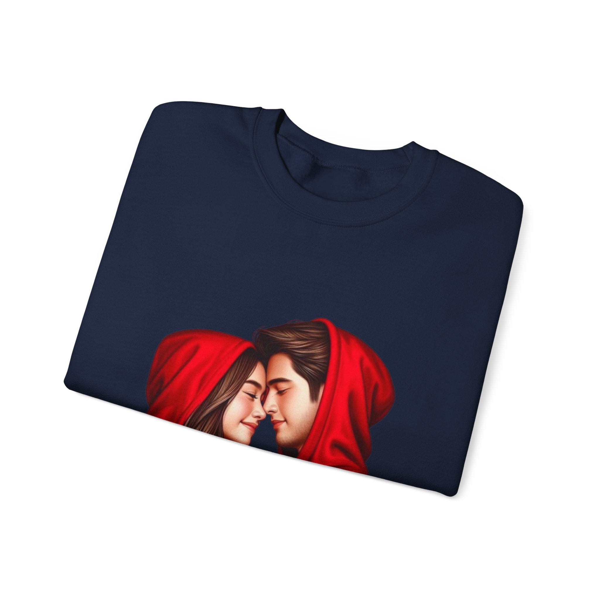 Couple in Red Hoodies Crewneck Sweatshirt — Romantic Matching Pullover