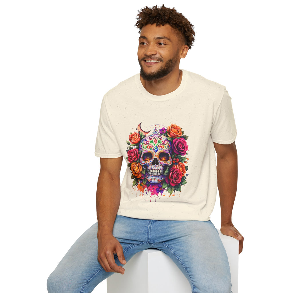 Day of the Dead Sugar Skull T-Shirt — Floral Calavera Tee
