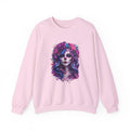 Sugar Skull Floral Crewneck Sweatshirt — Day of the Dead Skull Girl Design