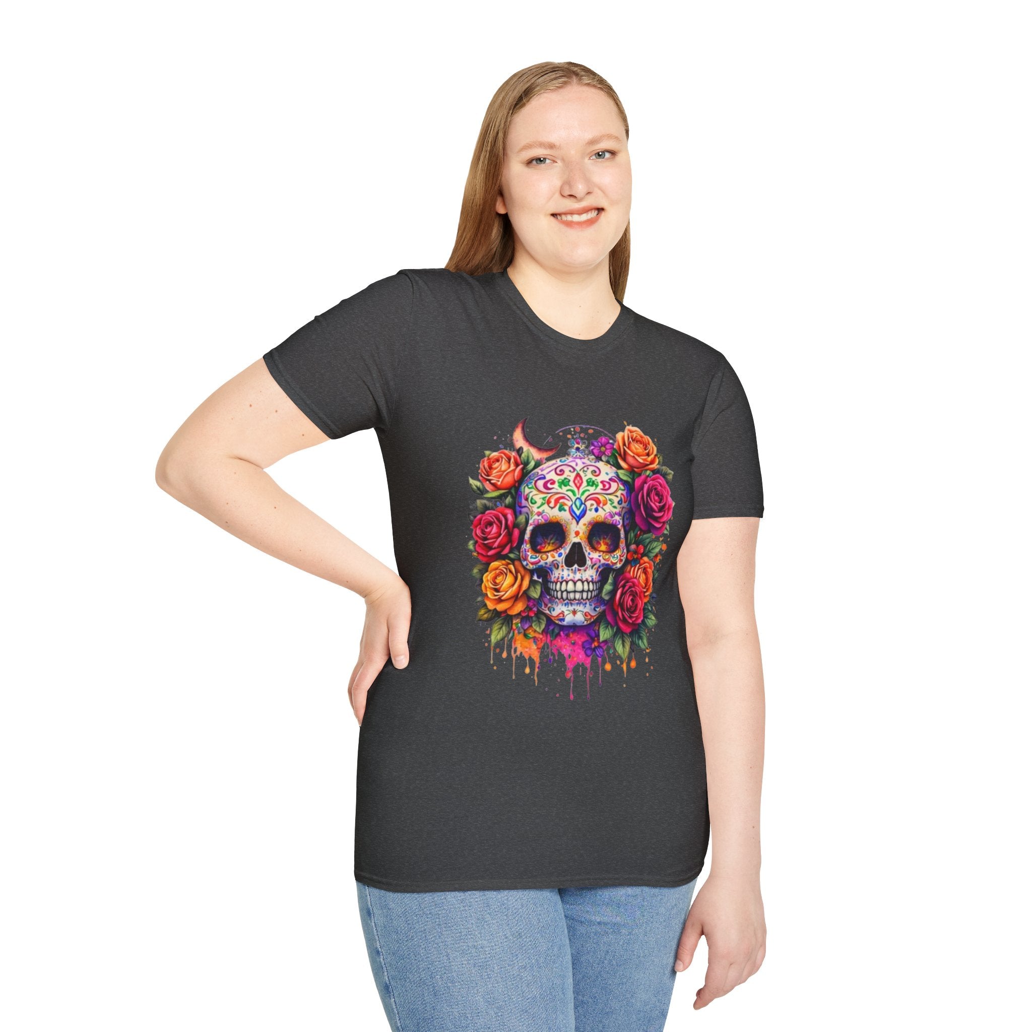 Day of the Dead Sugar Skull T-Shirt — Floral Calavera Tee