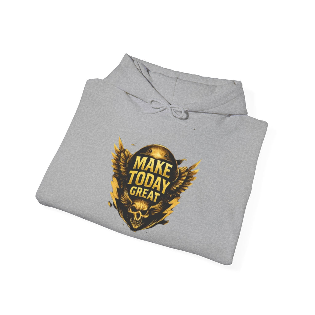 Make Today Great Hoodie — Inspirational Gold Shield Hooded Sweatshirt