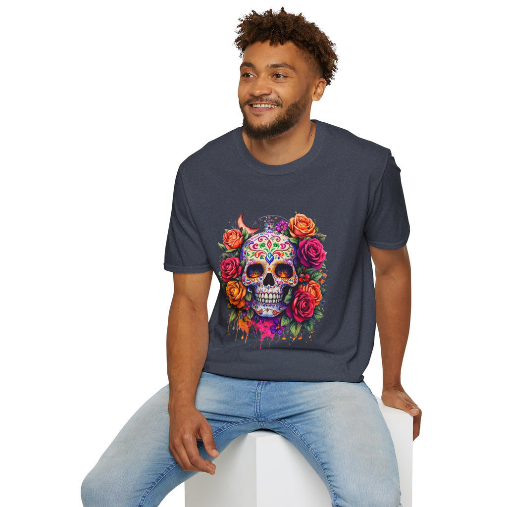 Day of the Dead Sugar Skull T-Shirt — Floral Calavera Tee