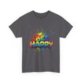 Be Happy Rainbow Tee — Positive Vibes Graphic T-Shirt