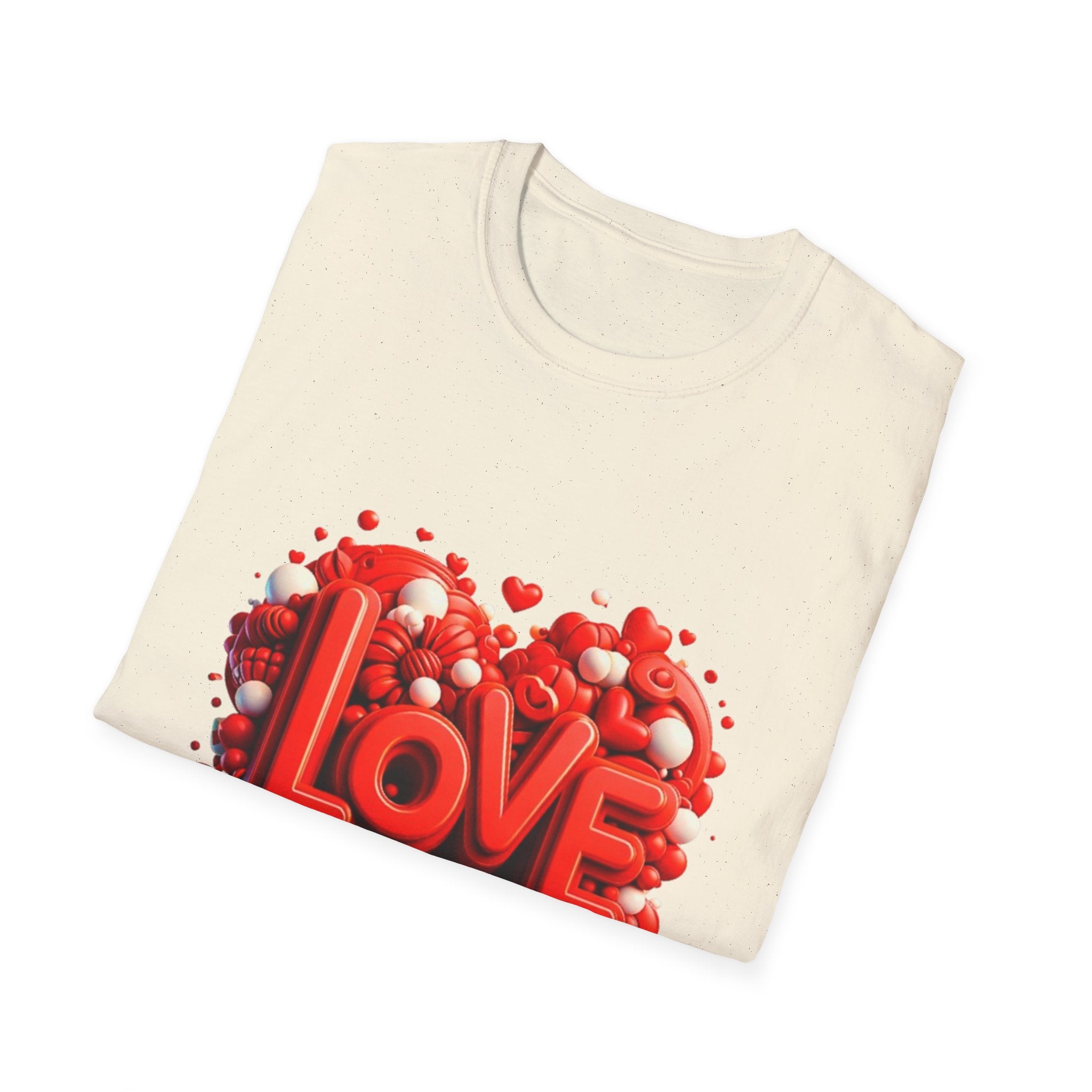 Love Heart T-Shirt — Red 3D 'LOVE' Graphic Valentine's Tee