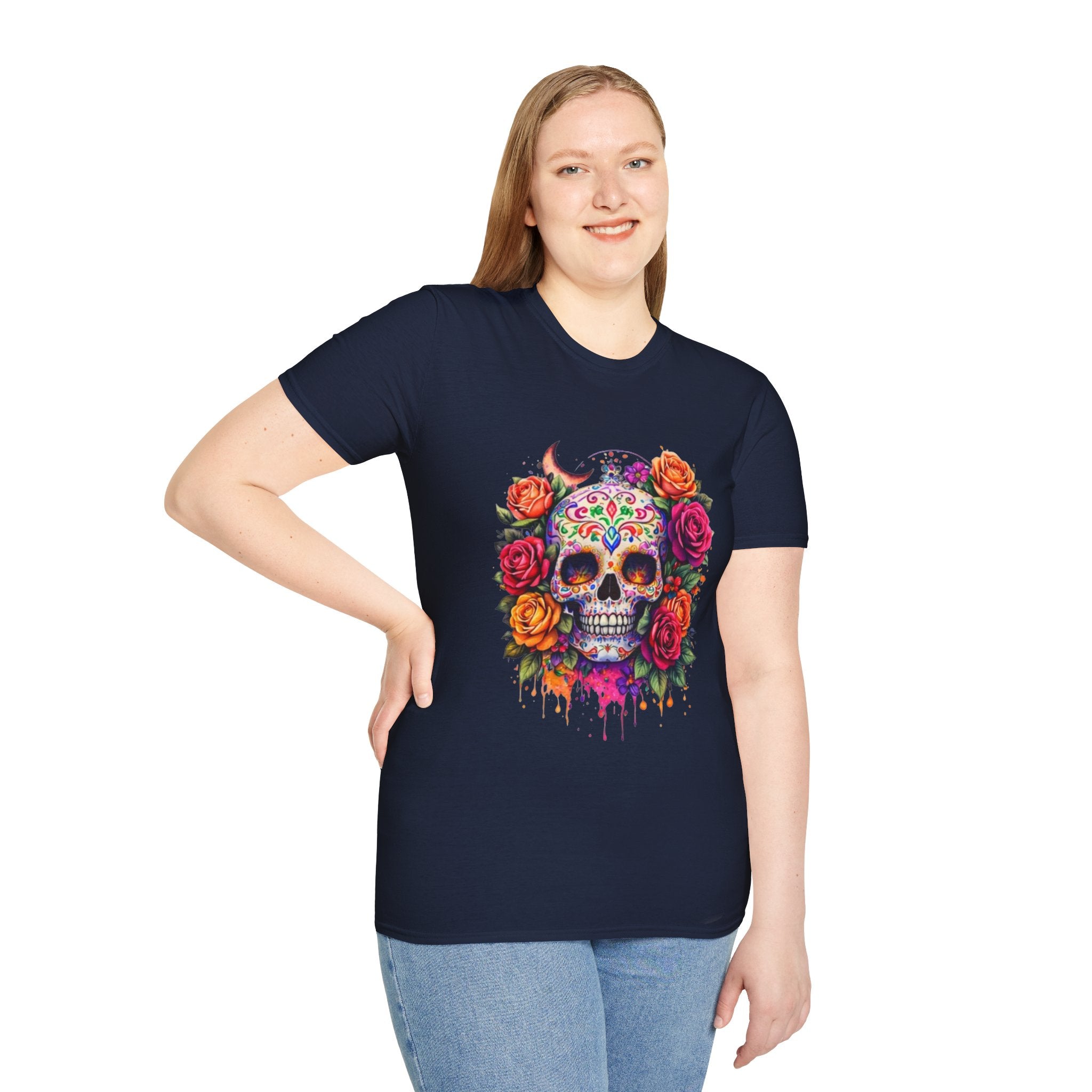 Day of the Dead Sugar Skull T-Shirt — Floral Calavera Tee
