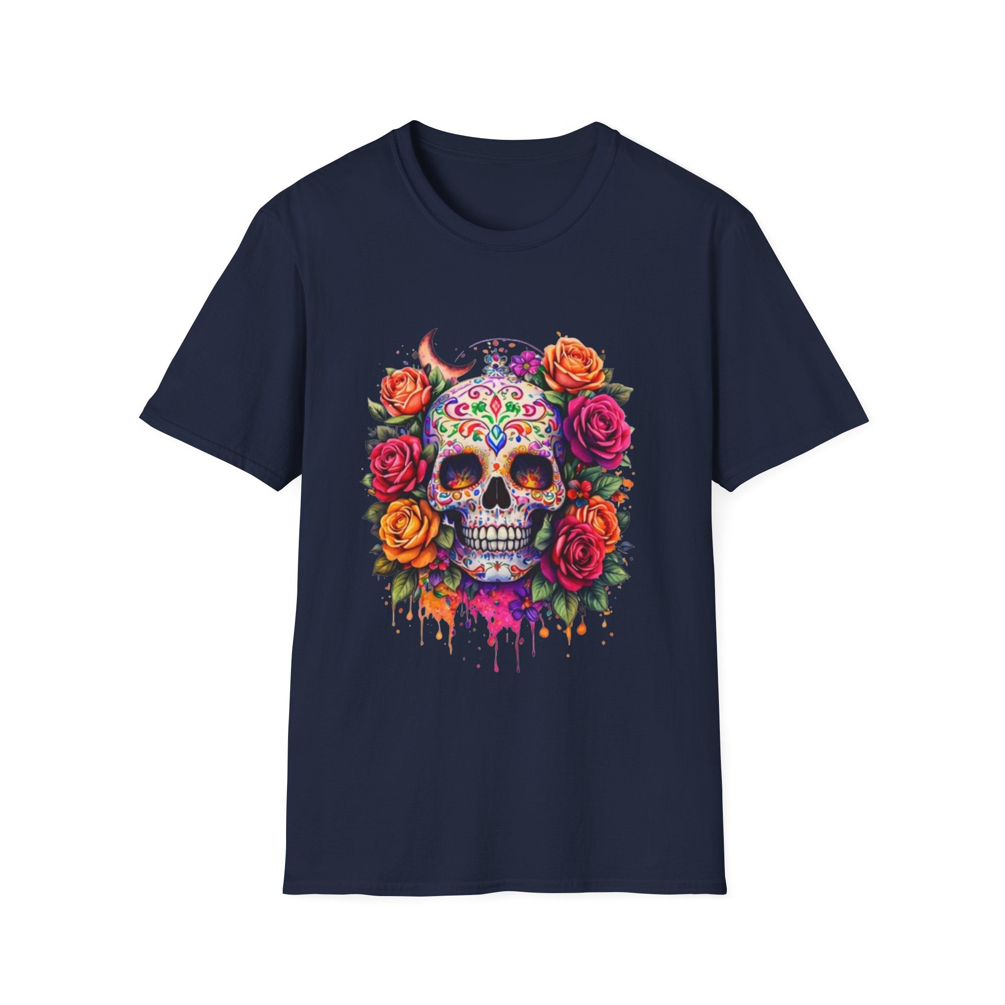Day of the Dead Sugar Skull T-Shirt — Floral Calavera Tee