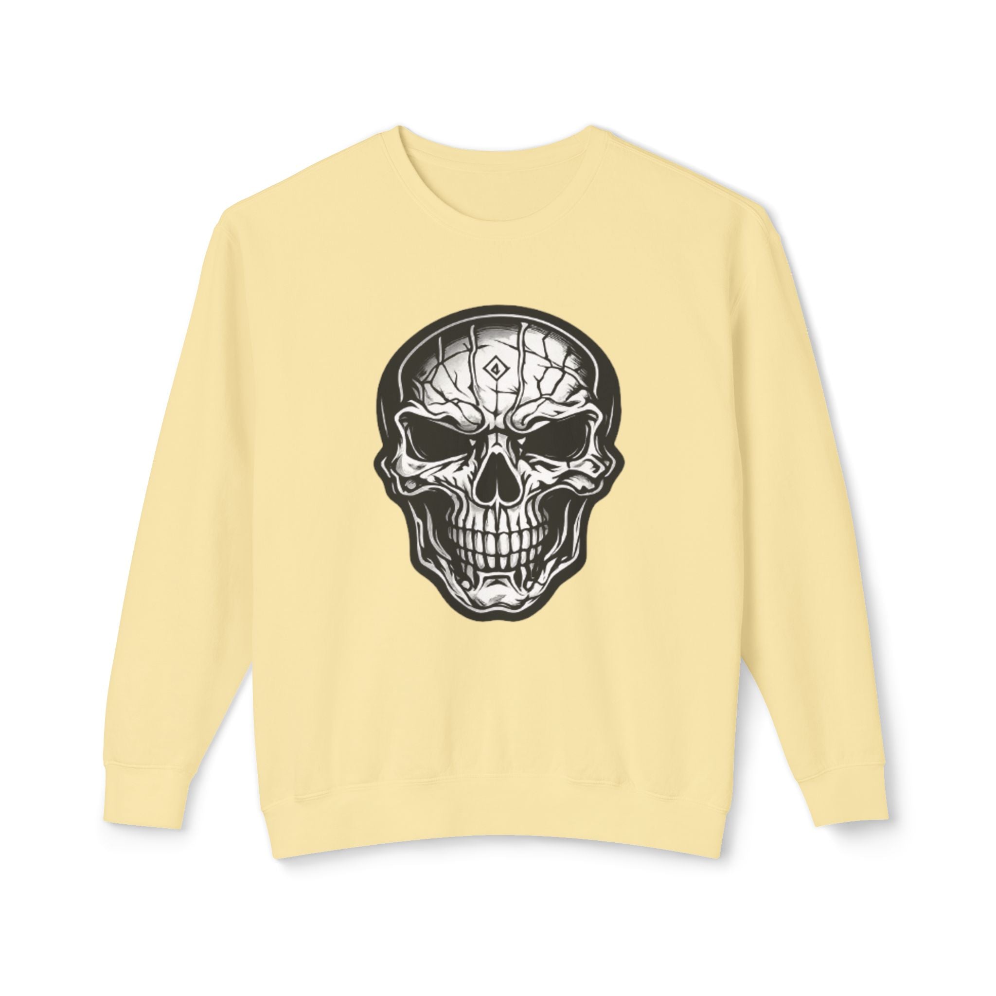Skull Crewneck Sweatshirt — Gothic Skull Graphic Pullover