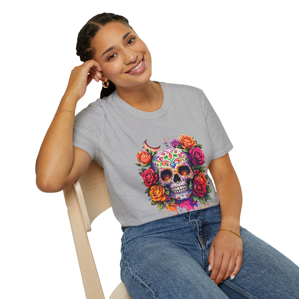 Day of the Dead Sugar Skull T-Shirt — Floral Calavera Tee