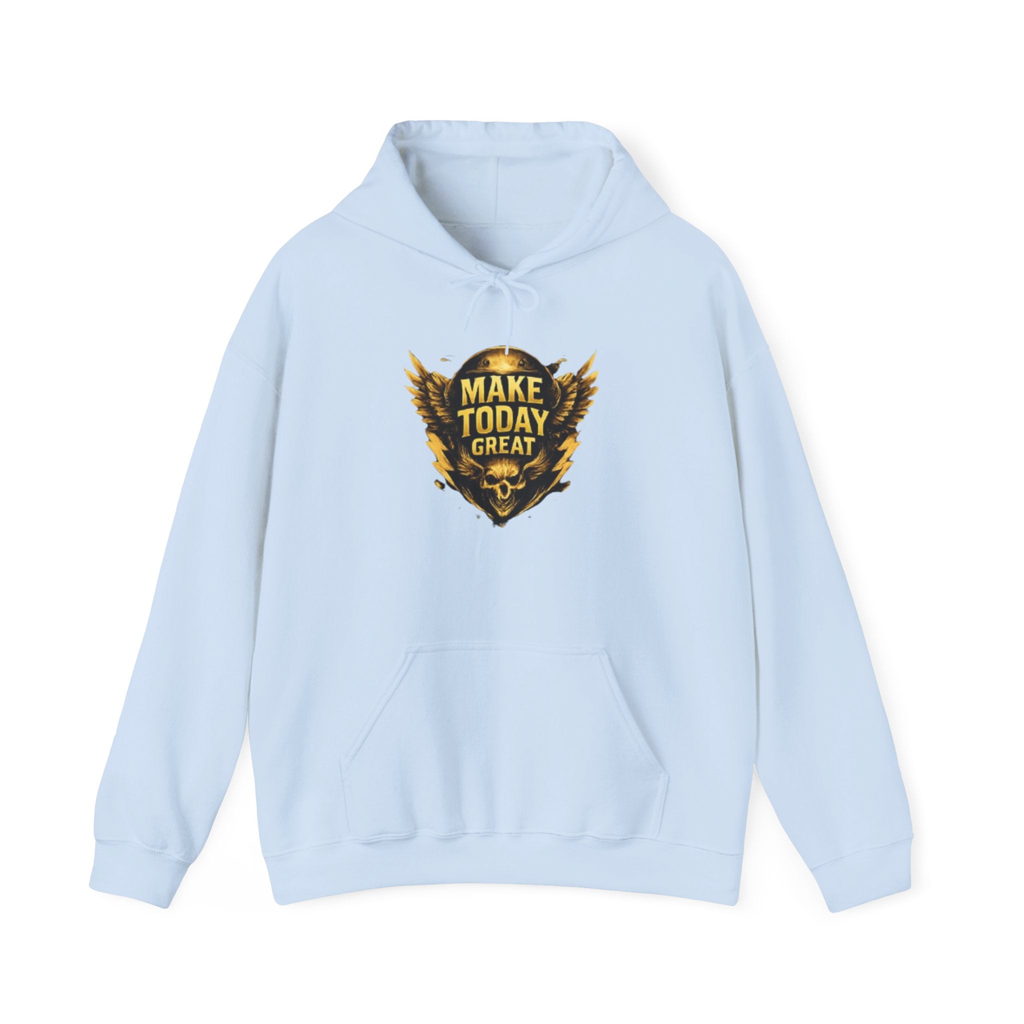 Make Today Great Hoodie — Inspirational Gold Shield Hooded Sweatshirt