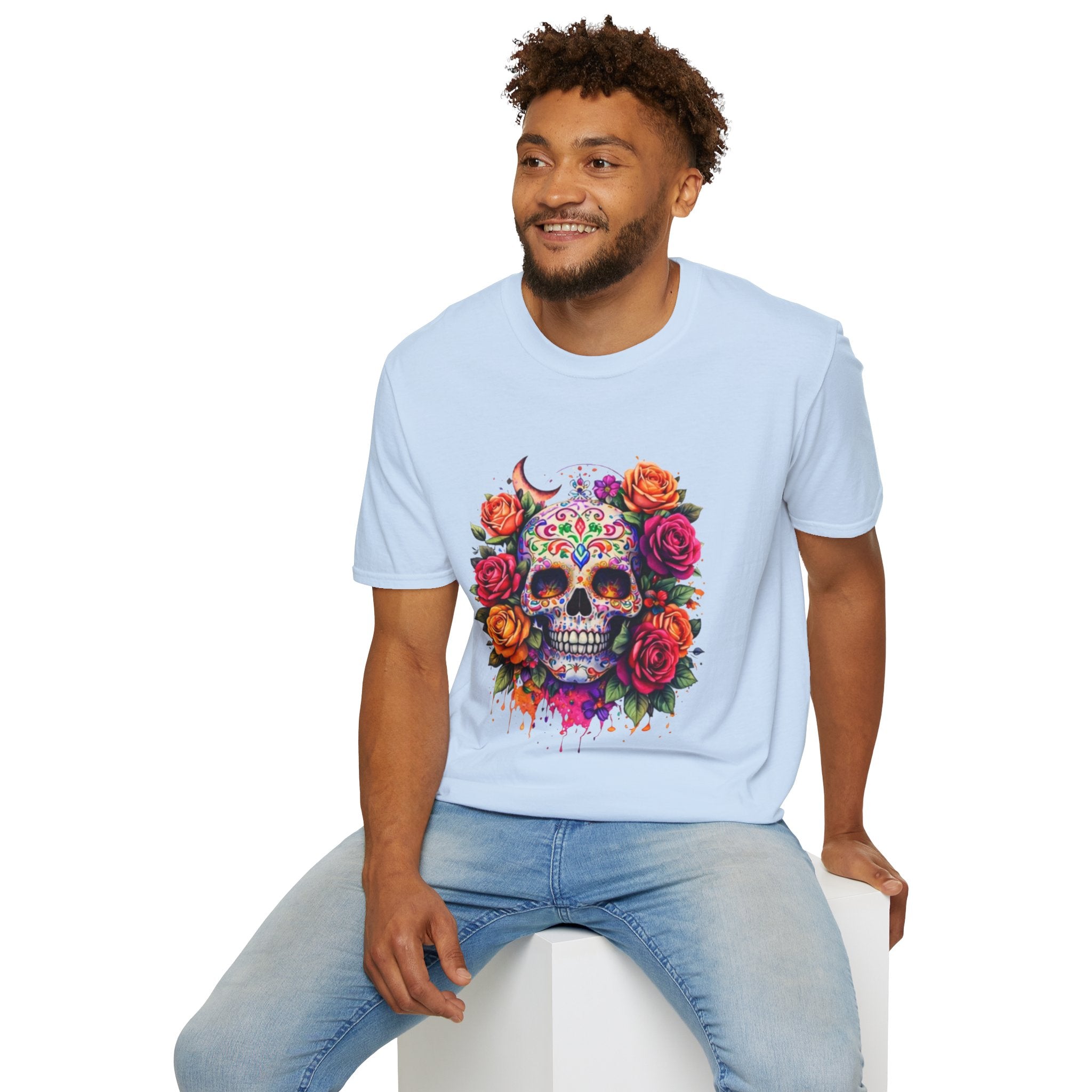 Day of the Dead Sugar Skull T-Shirt — Floral Calavera Tee
