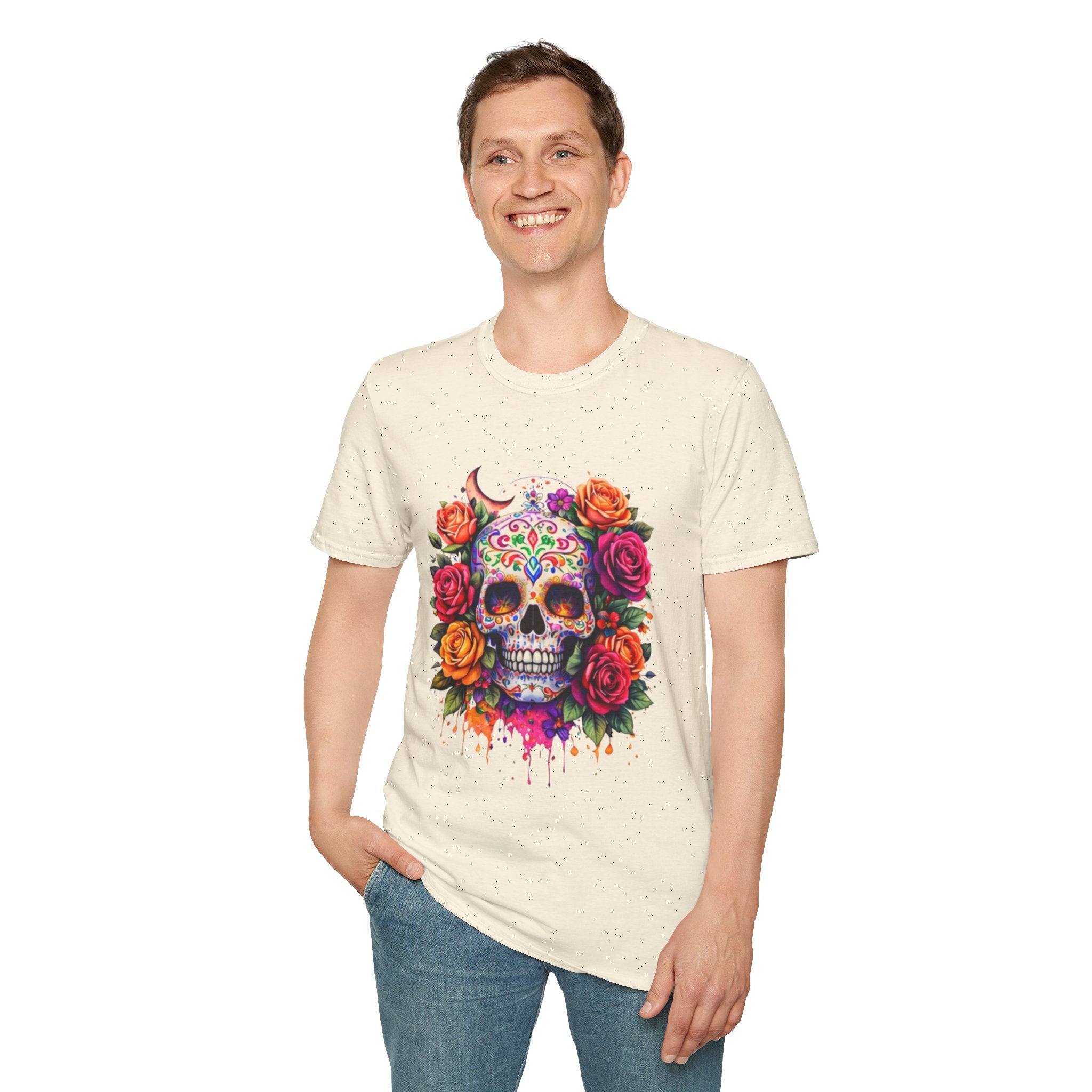 Day of the Dead Sugar Skull T-Shirt — Floral Calavera Tee