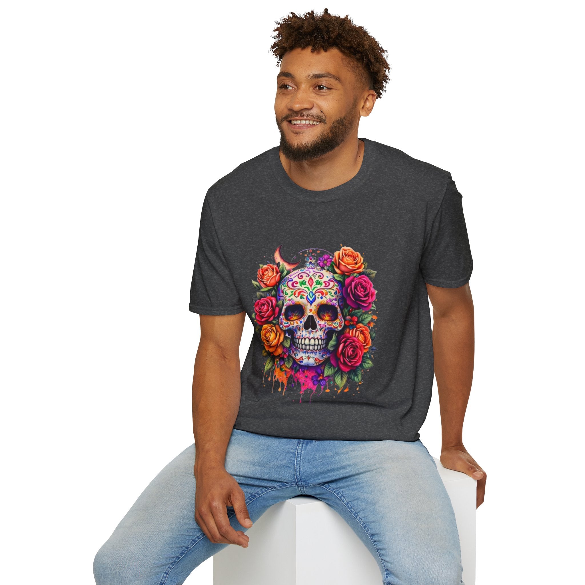 Day of the Dead Sugar Skull T-Shirt — Floral Calavera Tee
