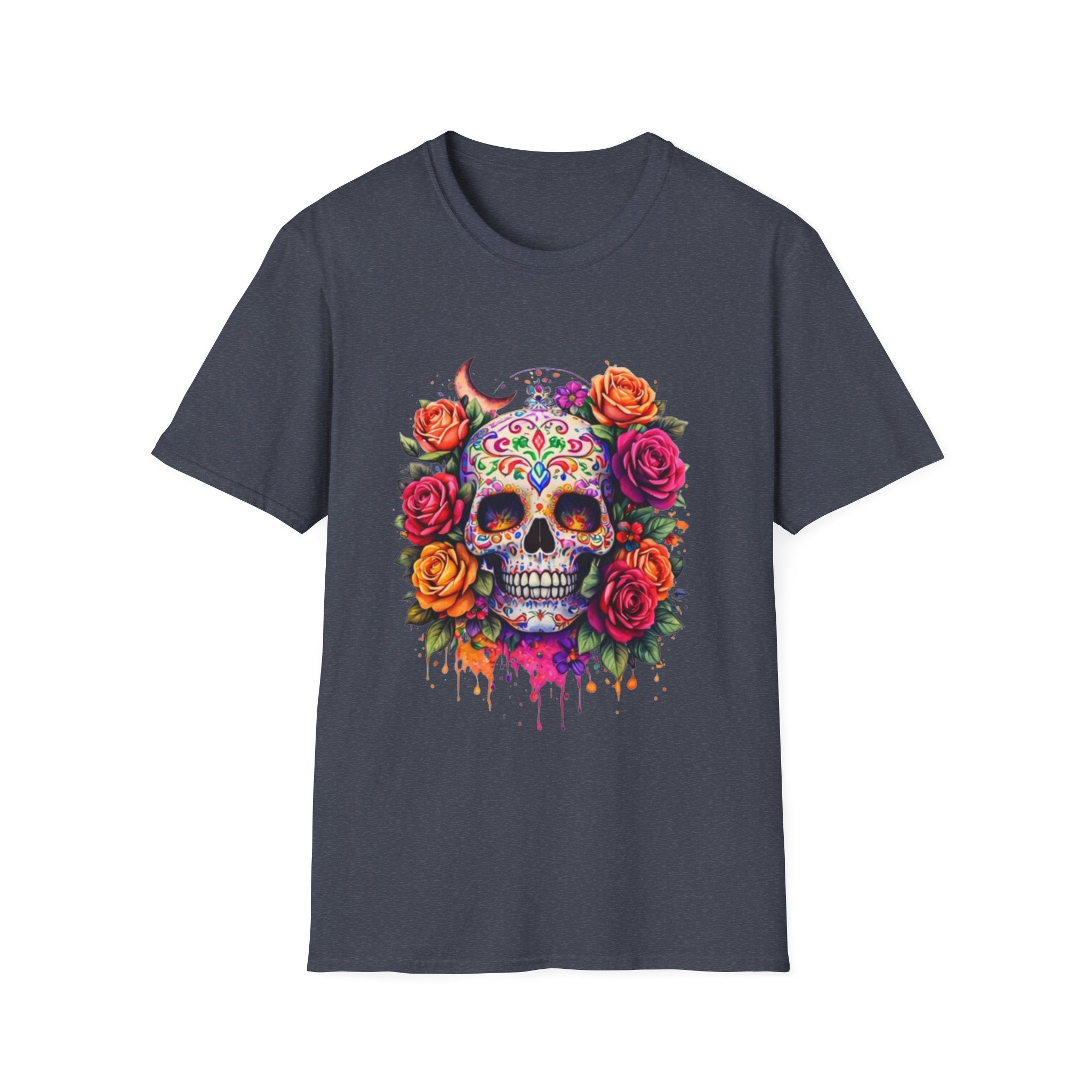 Day of the Dead Sugar Skull T-Shirt — Floral Calavera Tee