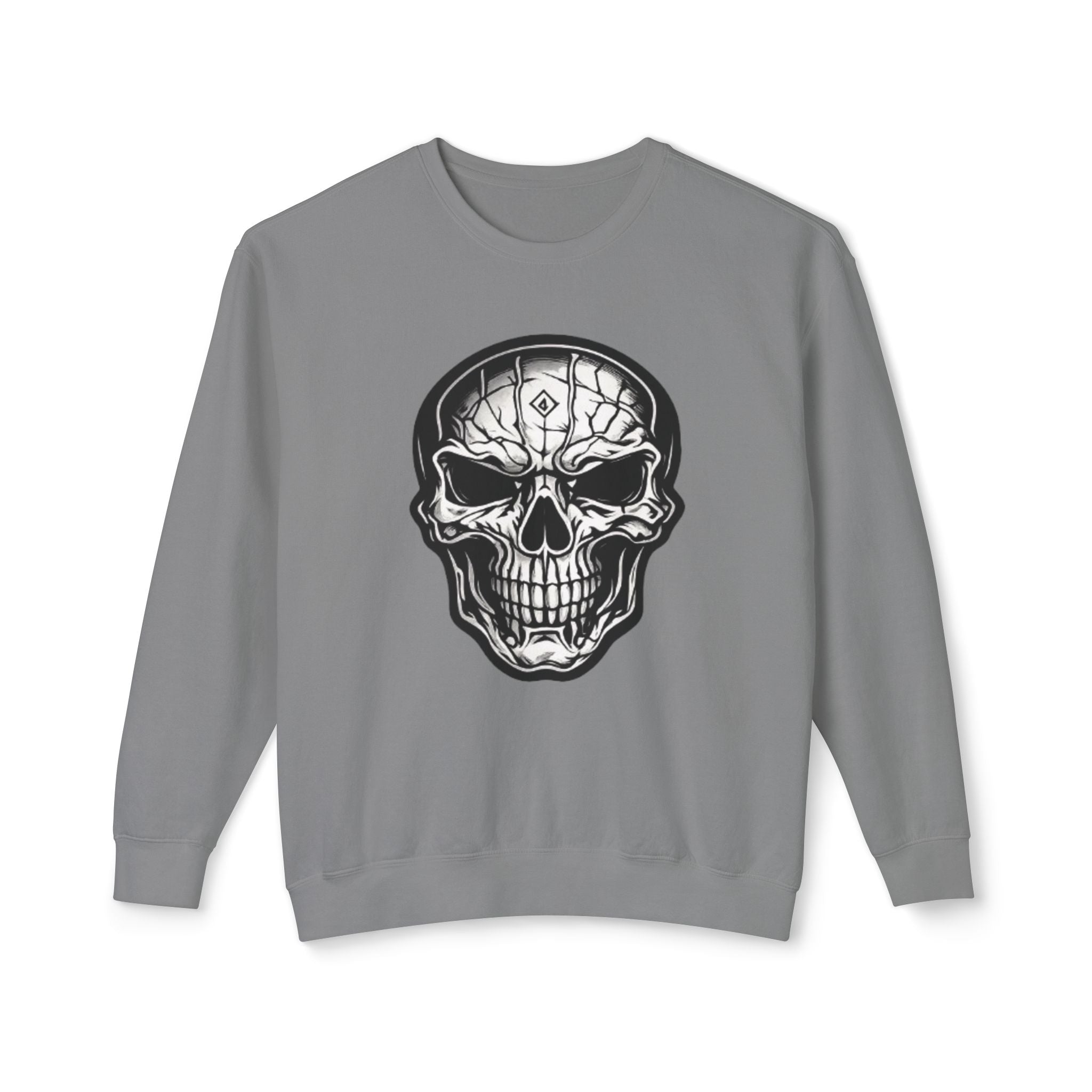 Skull Crewneck Sweatshirt — Gothic Skull Graphic Pullover