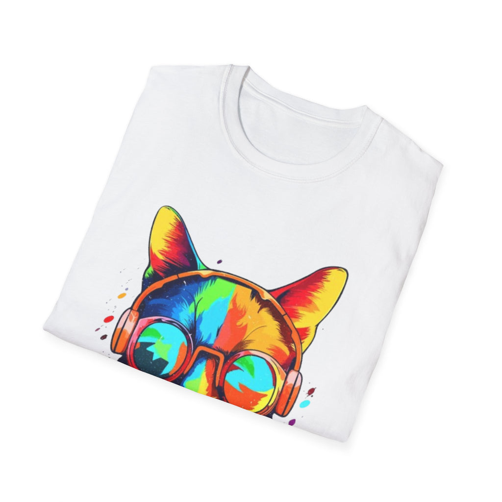 Colorful Cat with Sunglasses T-Shirt