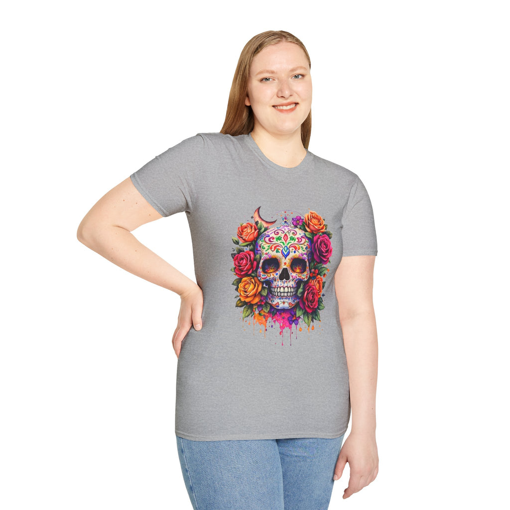 Day of the Dead Sugar Skull T-Shirt — Floral Calavera Tee