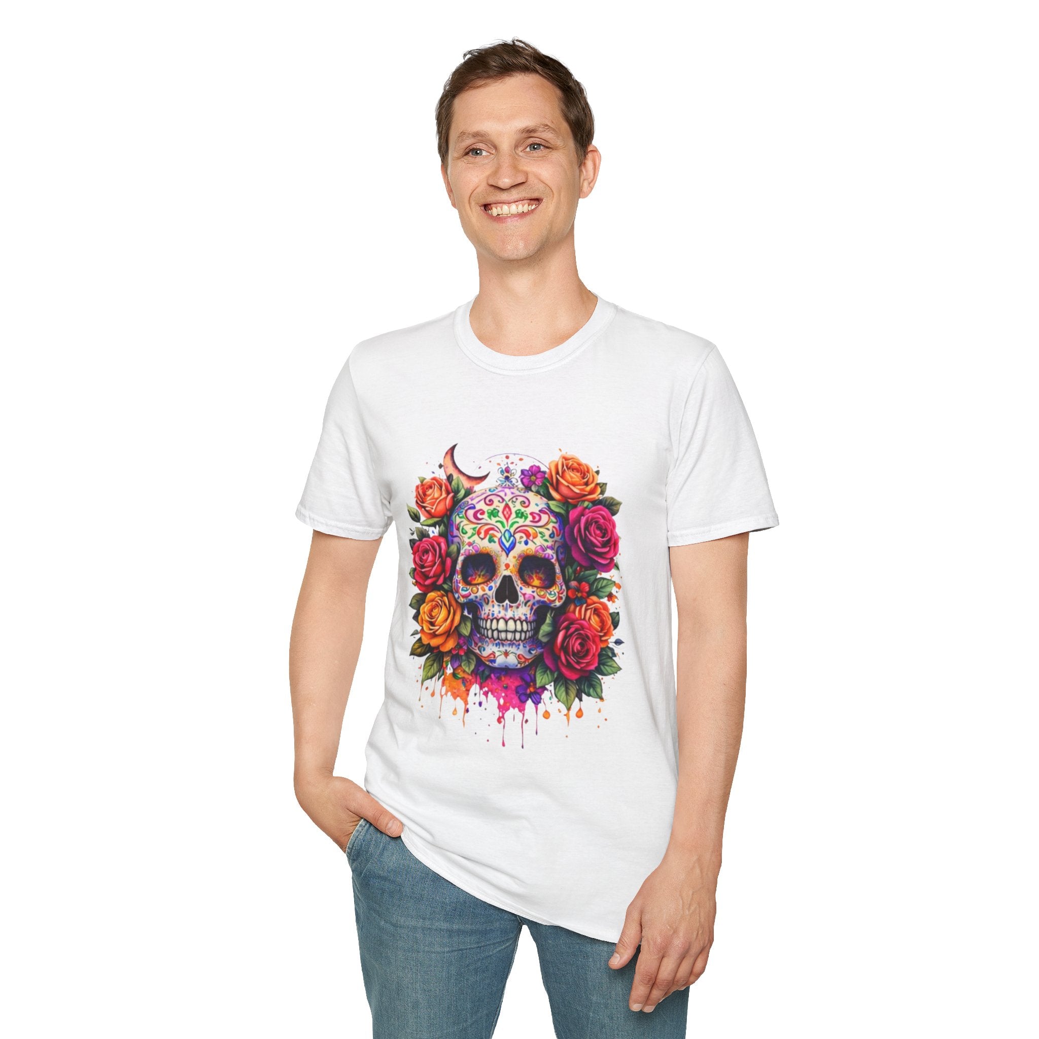 Day of the Dead Sugar Skull T-Shirt — Floral Calavera Tee