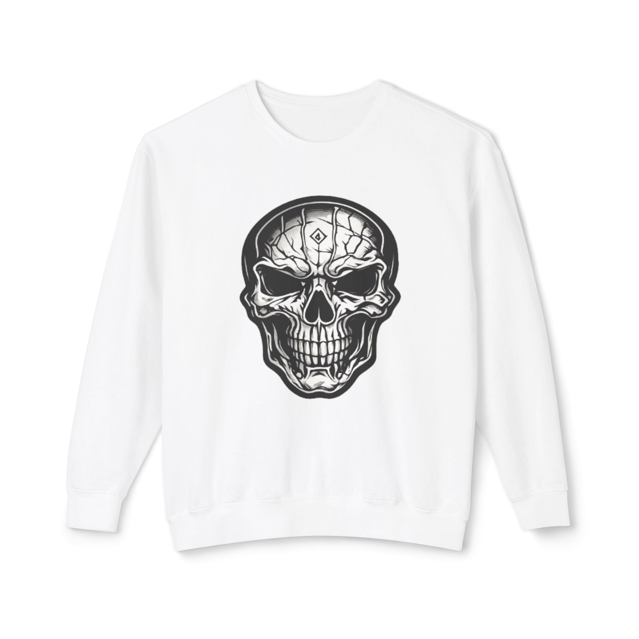 Skull Crewneck Sweatshirt — Gothic Skull Graphic Pullover