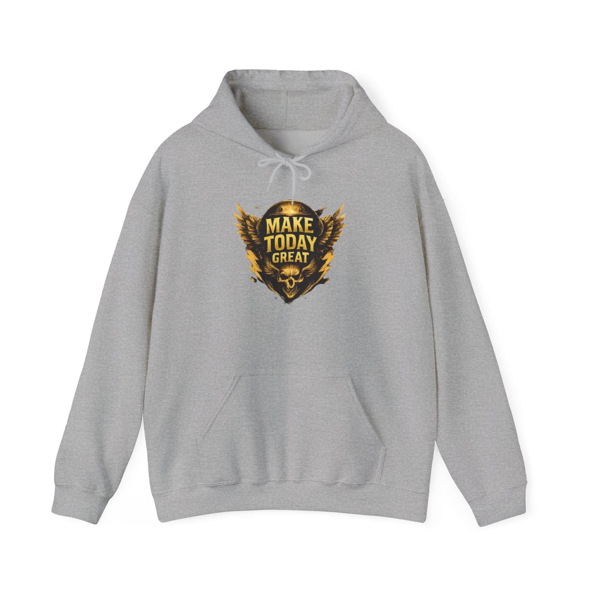Make Today Great Hoodie — Inspirational Gold Shield Hooded Sweatshirt