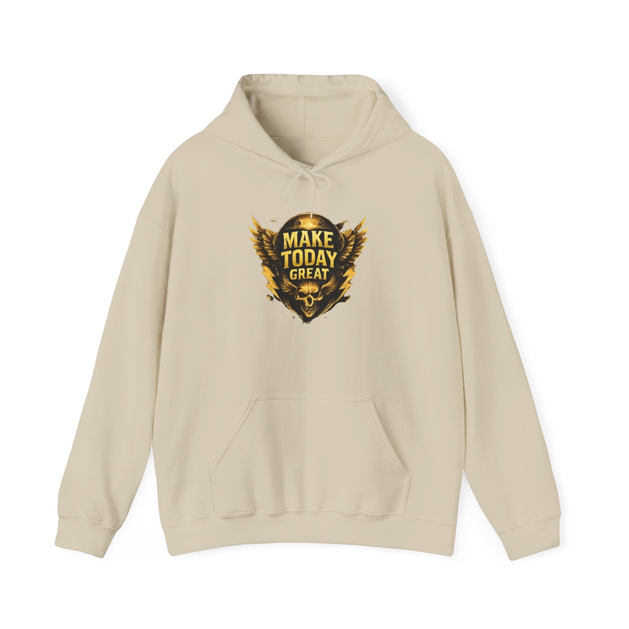 Make Today Great Hoodie — Inspirational Gold Shield Hooded Sweatshirt