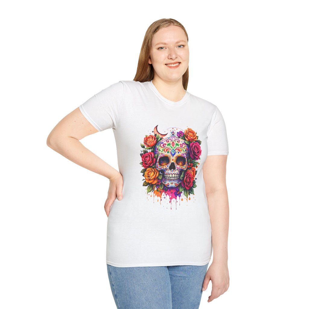Day of the Dead Sugar Skull T-Shirt — Floral Calavera Tee