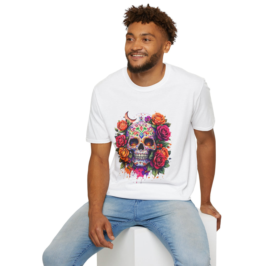 Day of the Dead Sugar Skull T-Shirt — Floral Calavera Tee