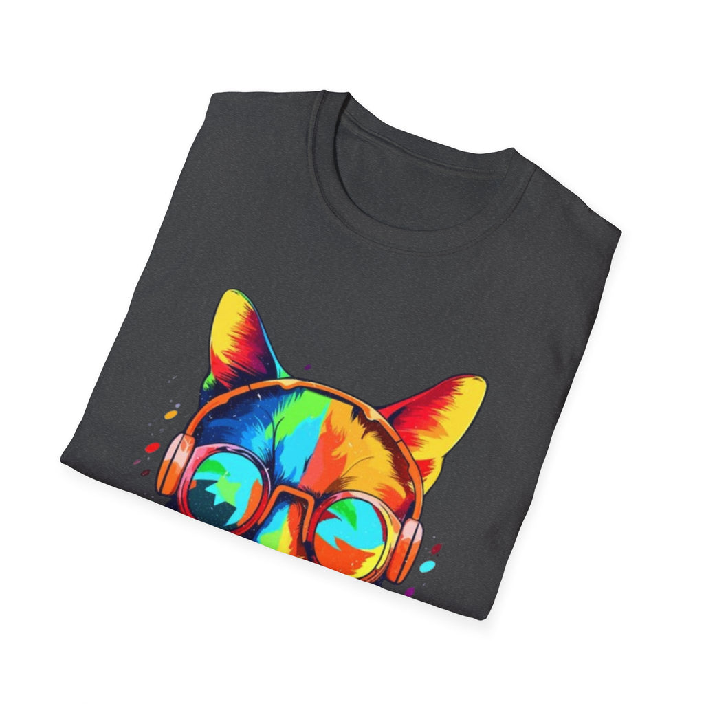Colorful Cat with Sunglasses T-Shirt