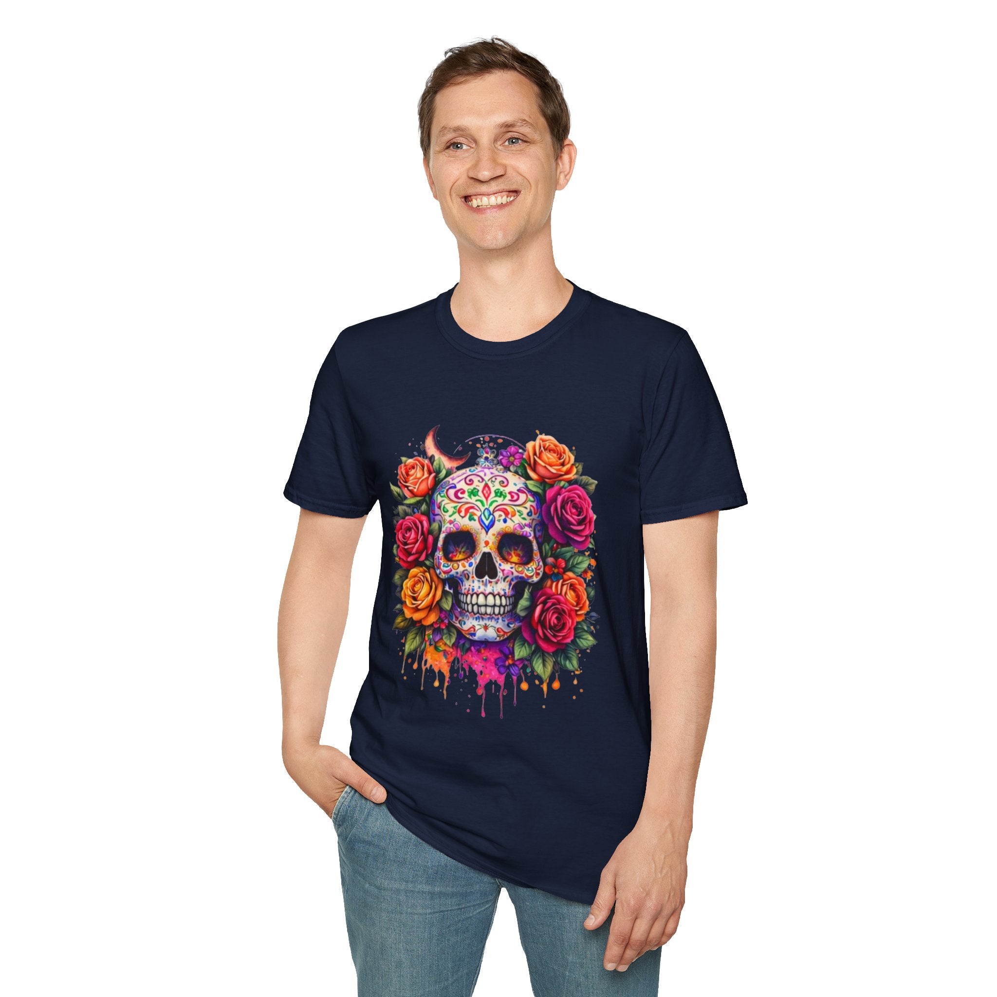 Day of the Dead Sugar Skull T-Shirt — Floral Calavera Tee