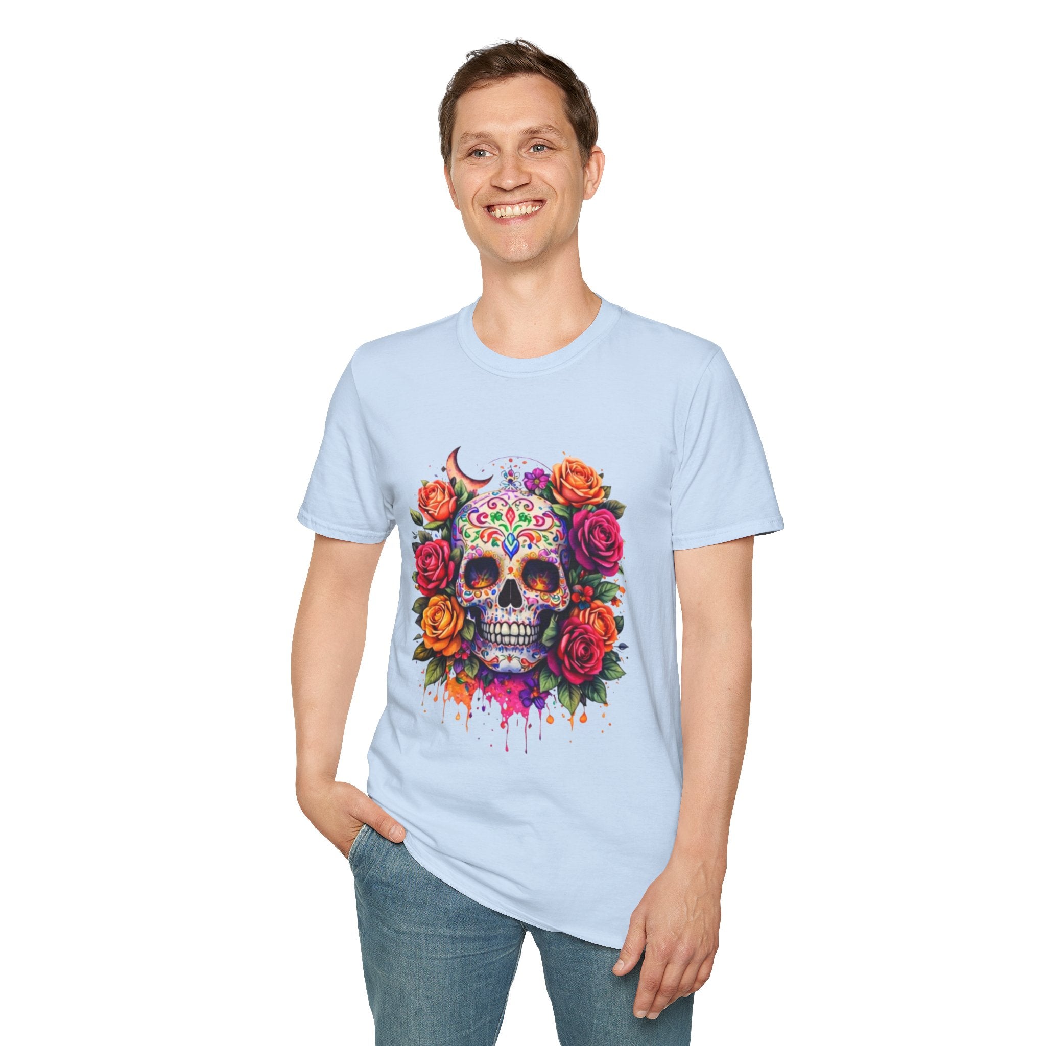 Day of the Dead Sugar Skull T-Shirt — Floral Calavera Tee
