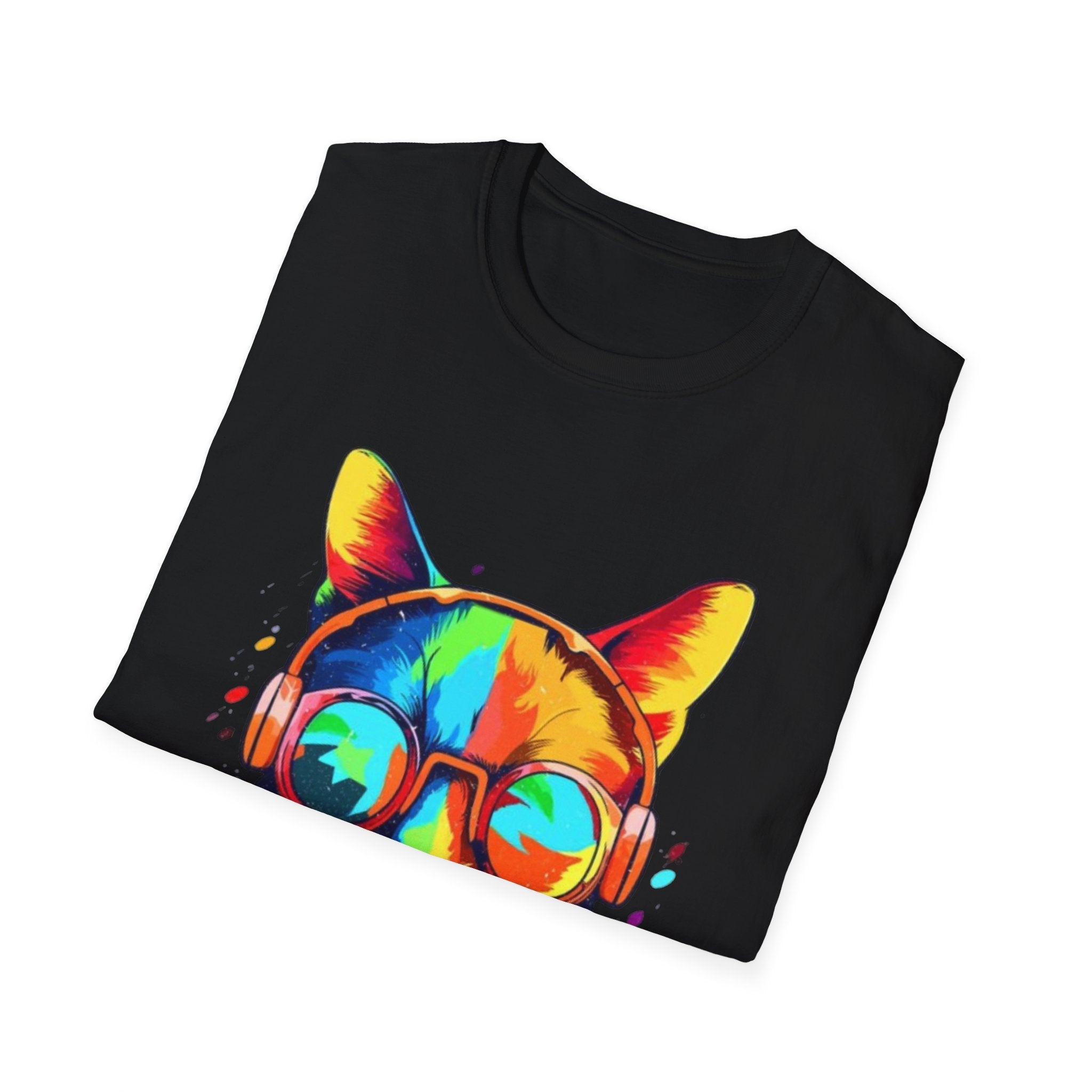 Colorful Cat with Sunglasses T-Shirt