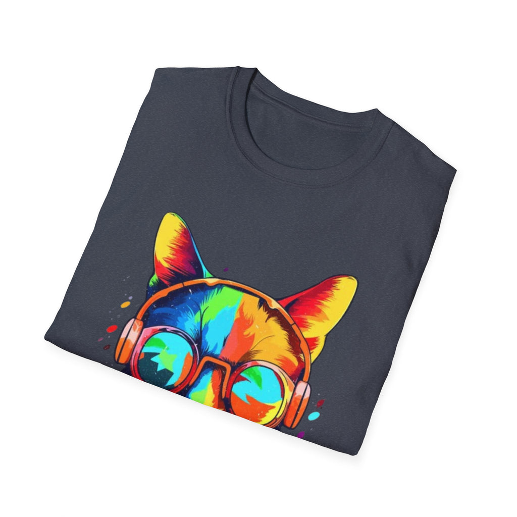 Colorful Cat with Sunglasses T-Shirt