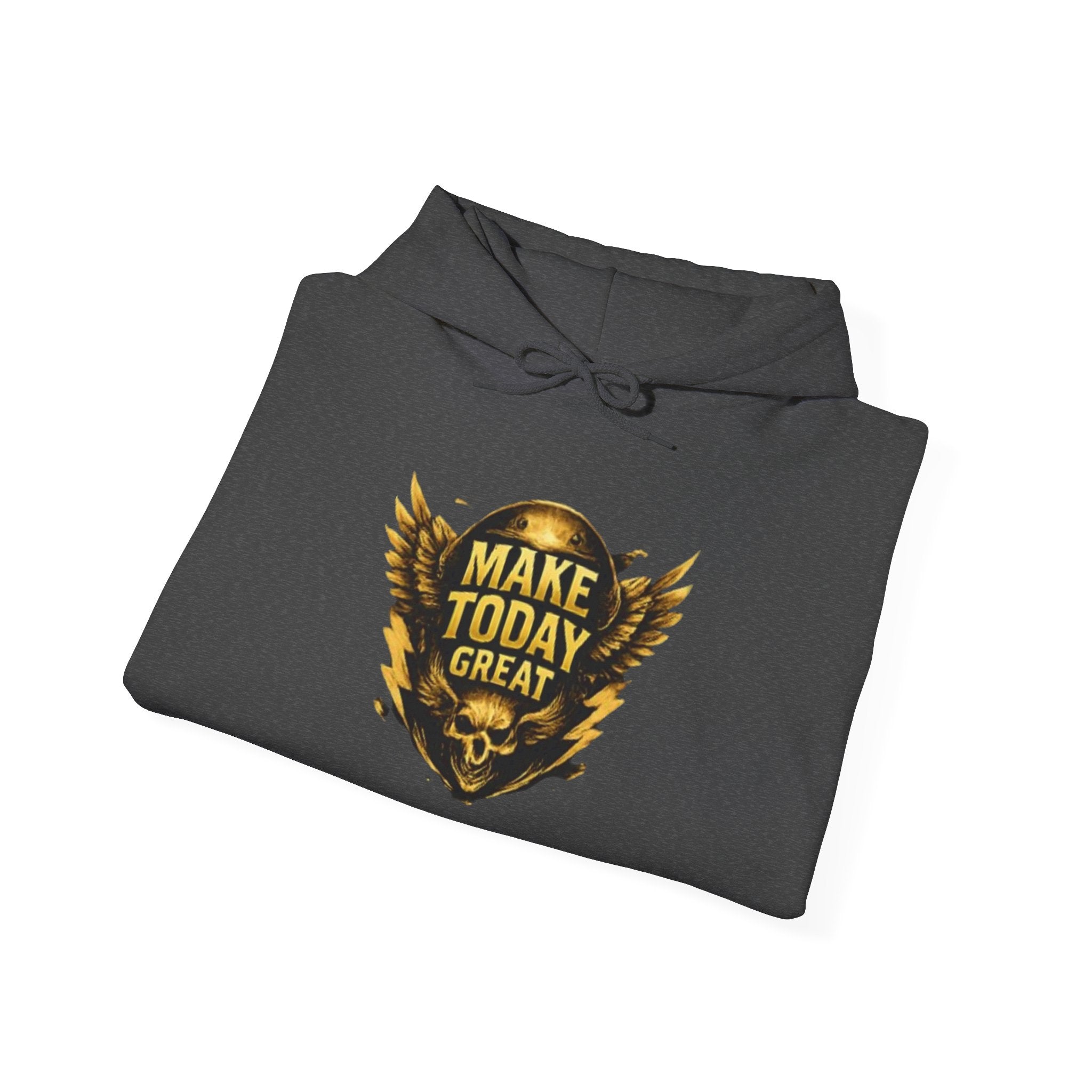 Make Today Great Hoodie — Inspirational Gold Shield Hooded Sweatshirt