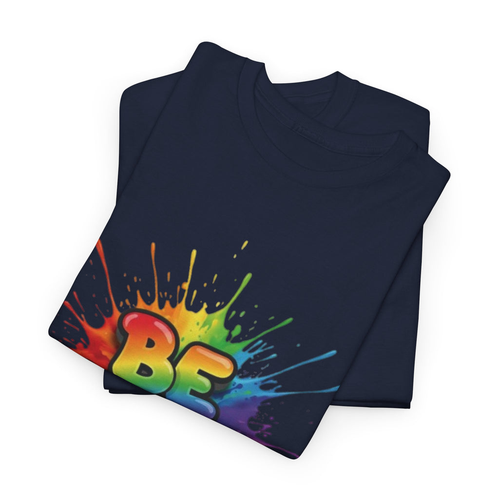 Be Happy Rainbow Tee — Positive Vibes Graphic T-Shirt