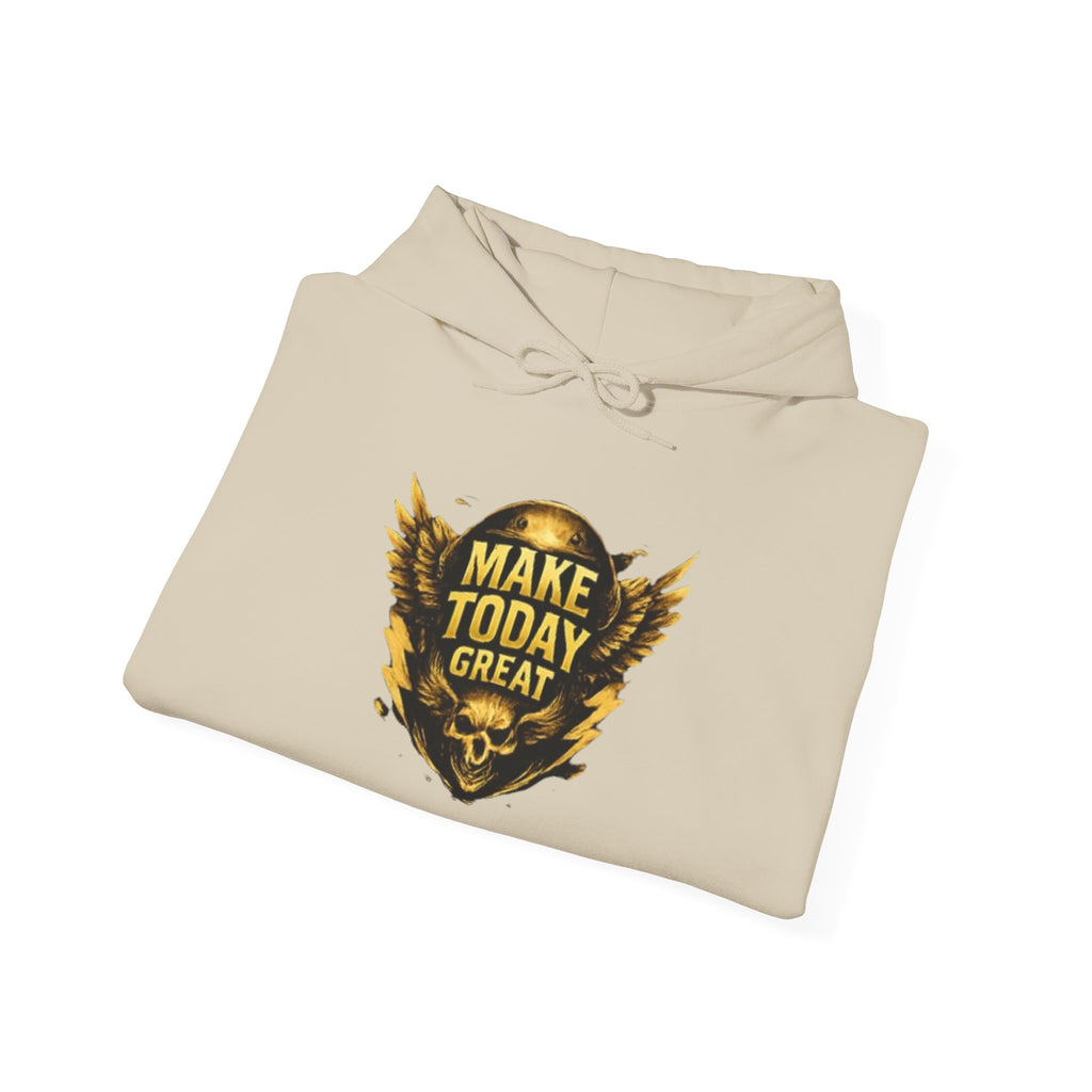 Make Today Great Hoodie — Inspirational Gold Shield Hooded Sweatshirt