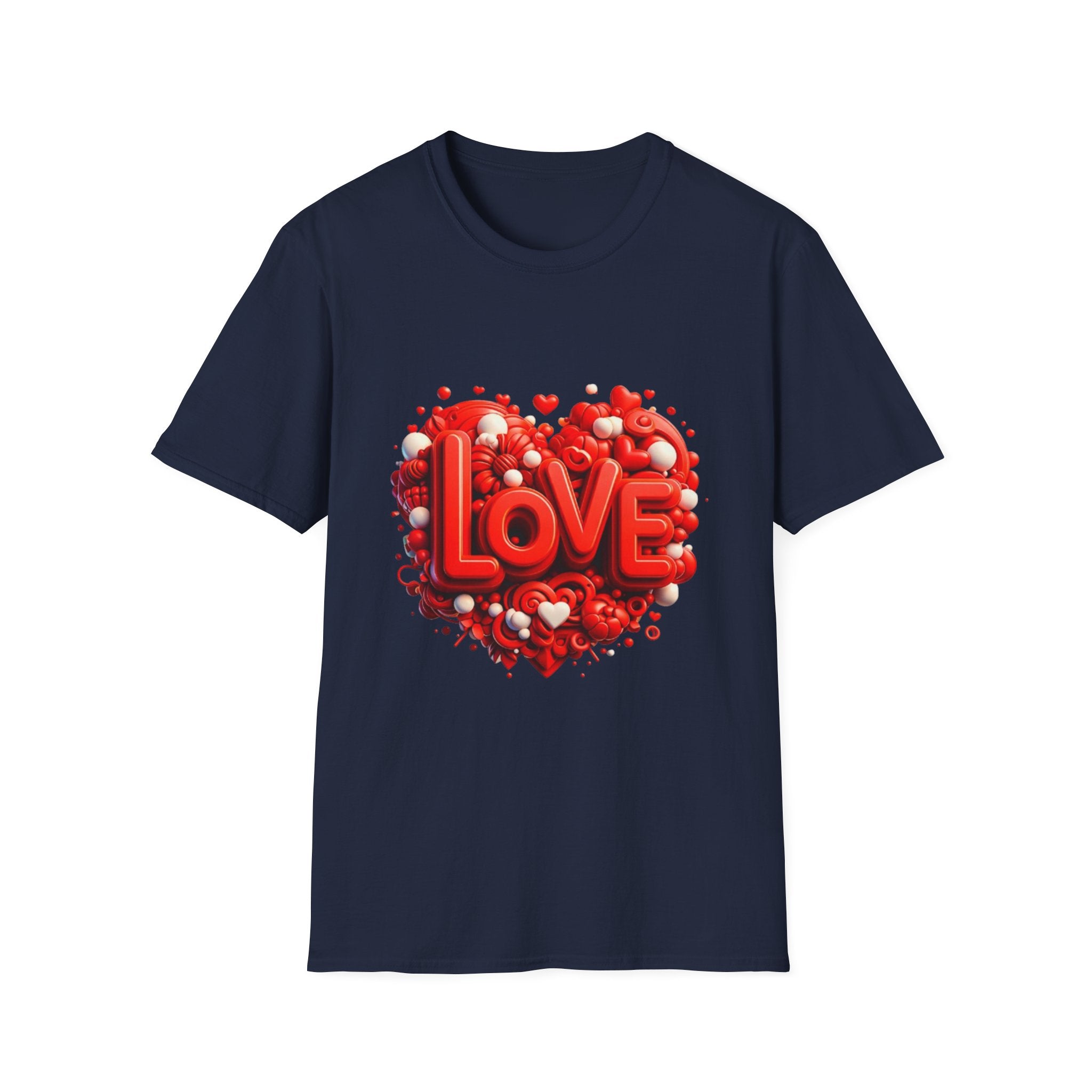 Love Heart T-Shirt — Red 3D 'LOVE' Graphic Valentine's Tee