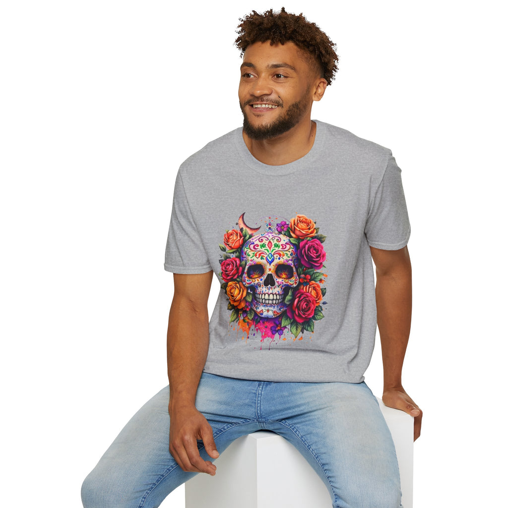 Day of the Dead Sugar Skull T-Shirt — Floral Calavera Tee