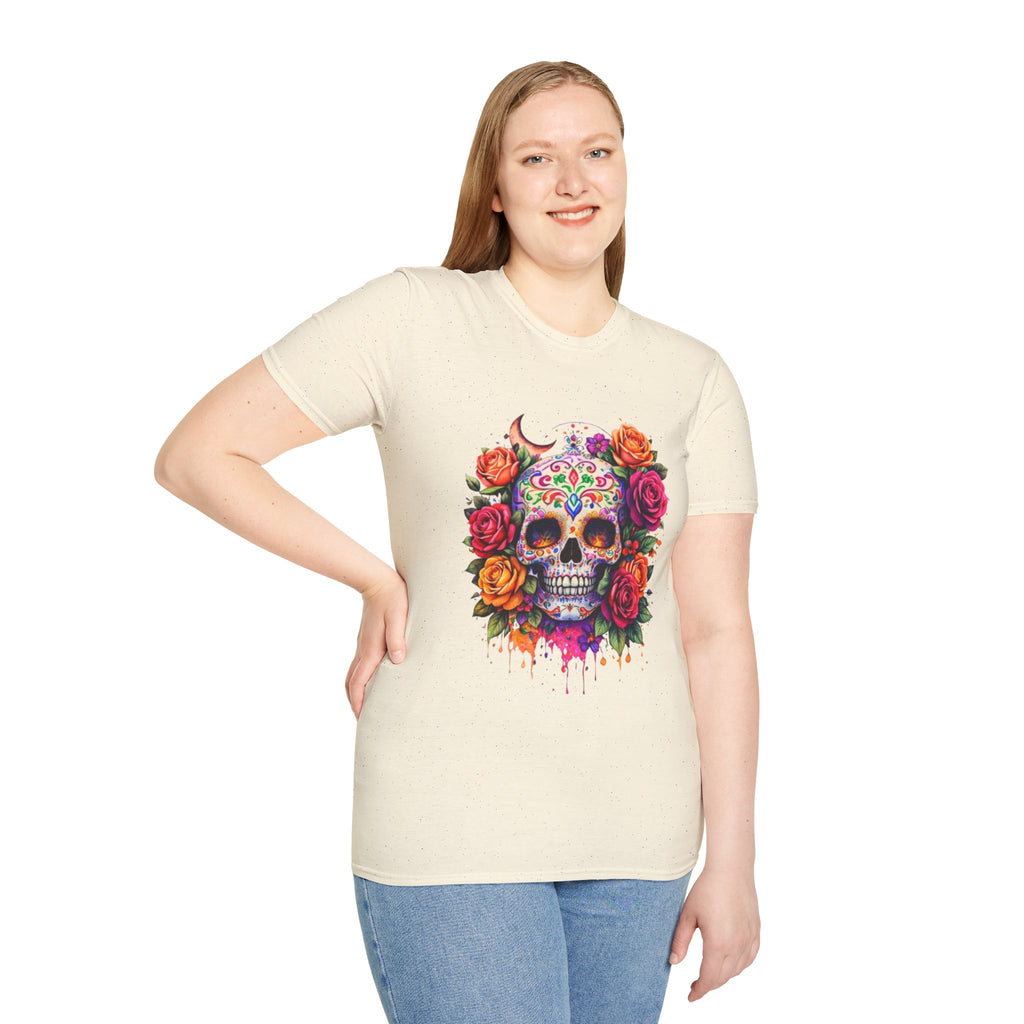 Day of the Dead Sugar Skull T-Shirt — Floral Calavera Tee