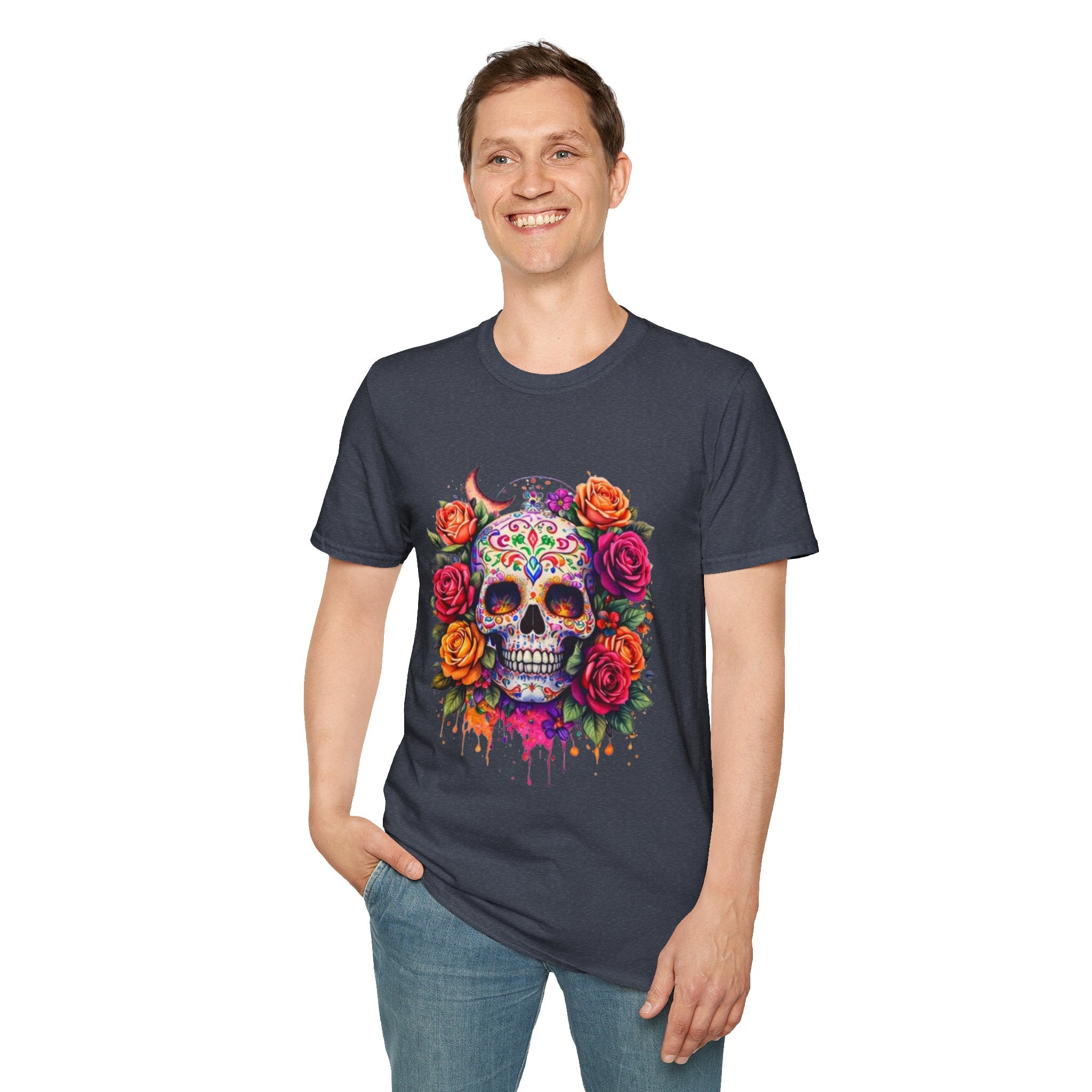 Day of the Dead Sugar Skull T-Shirt — Floral Calavera Tee