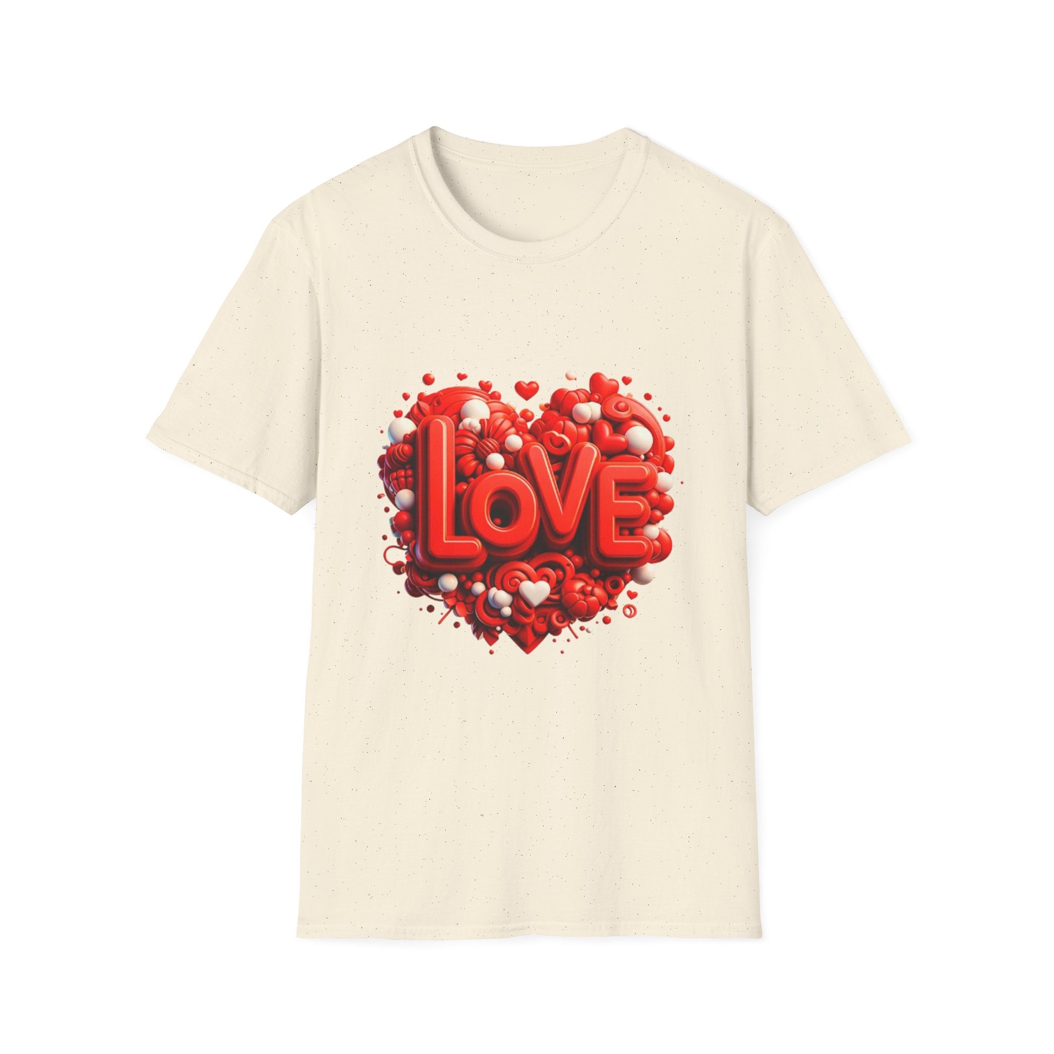 Love Heart T-Shirt — Red 3D 'LOVE' Graphic Valentine's Tee