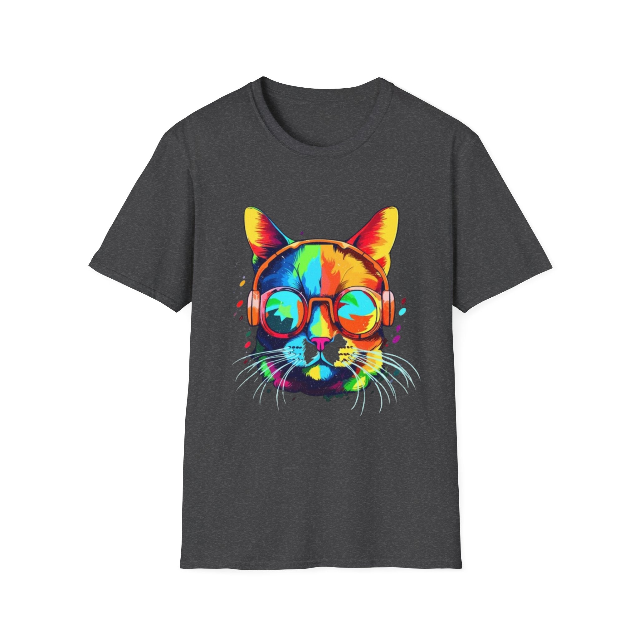 Colorful Cat with Sunglasses T-Shirt