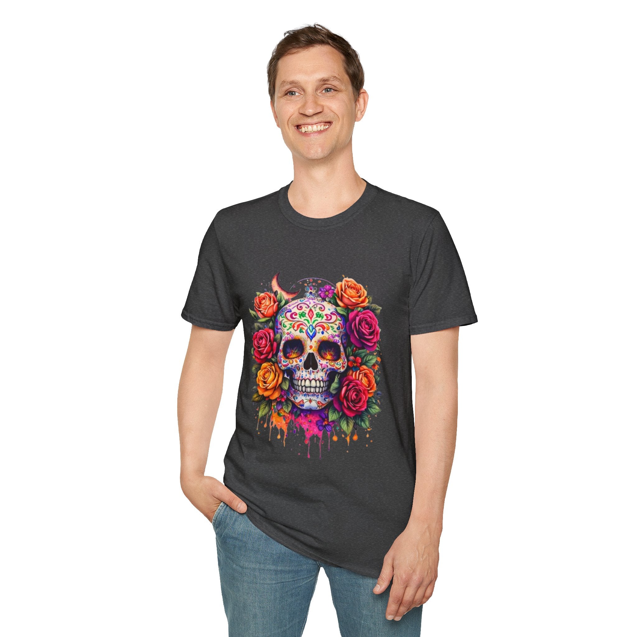 Day of the Dead Sugar Skull T-Shirt — Floral Calavera Tee
