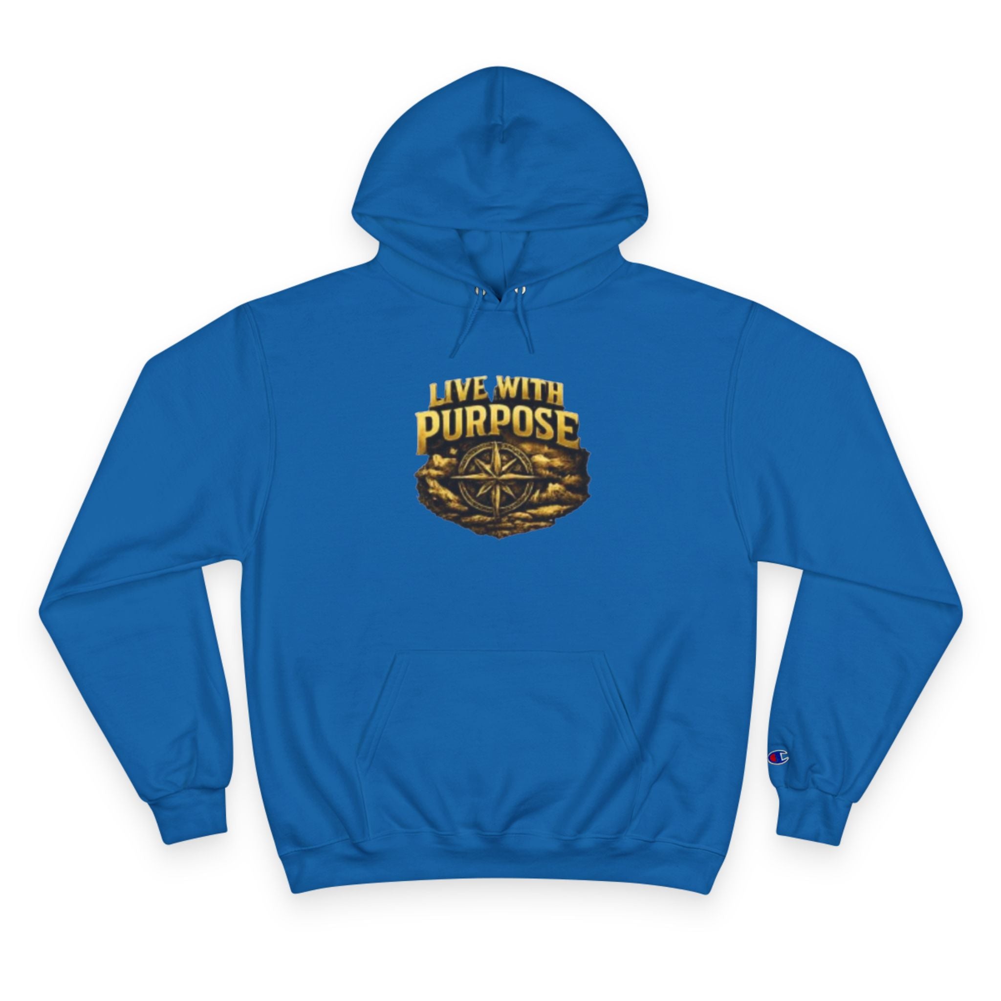 Live With Purpose Hoodie — Motivational Champion Hoodie with Compass Graphic