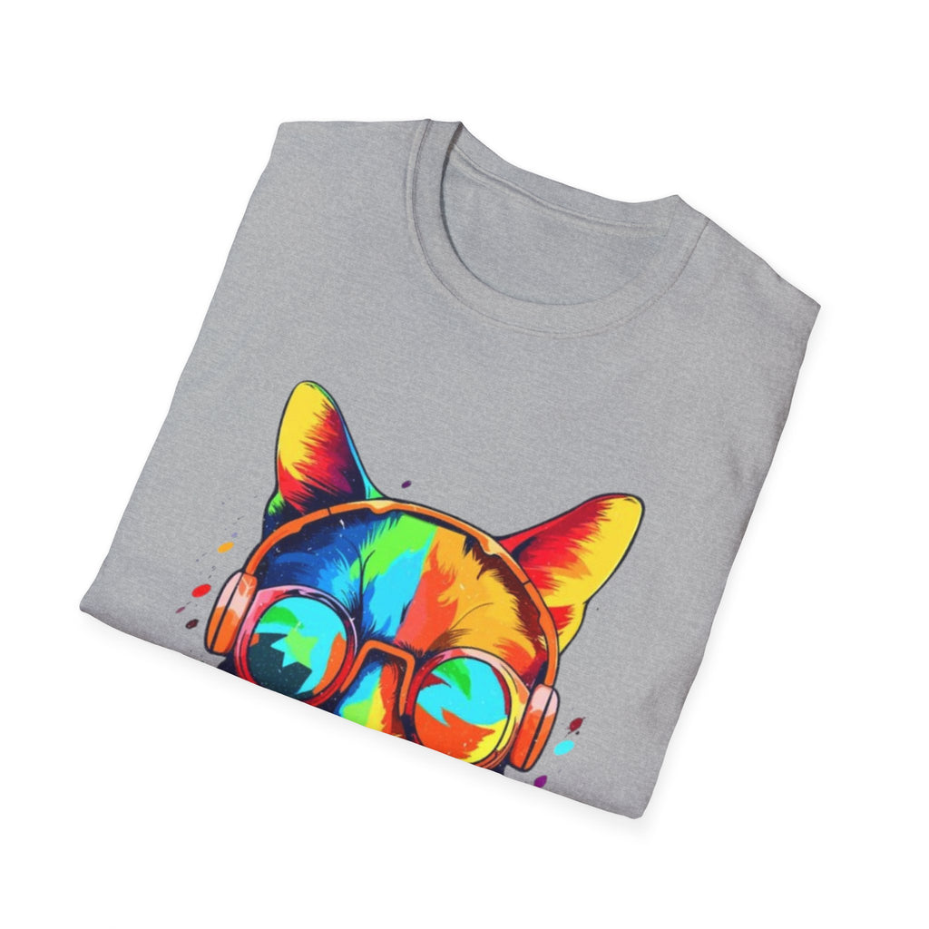Colorful Cat with Sunglasses T-Shirt