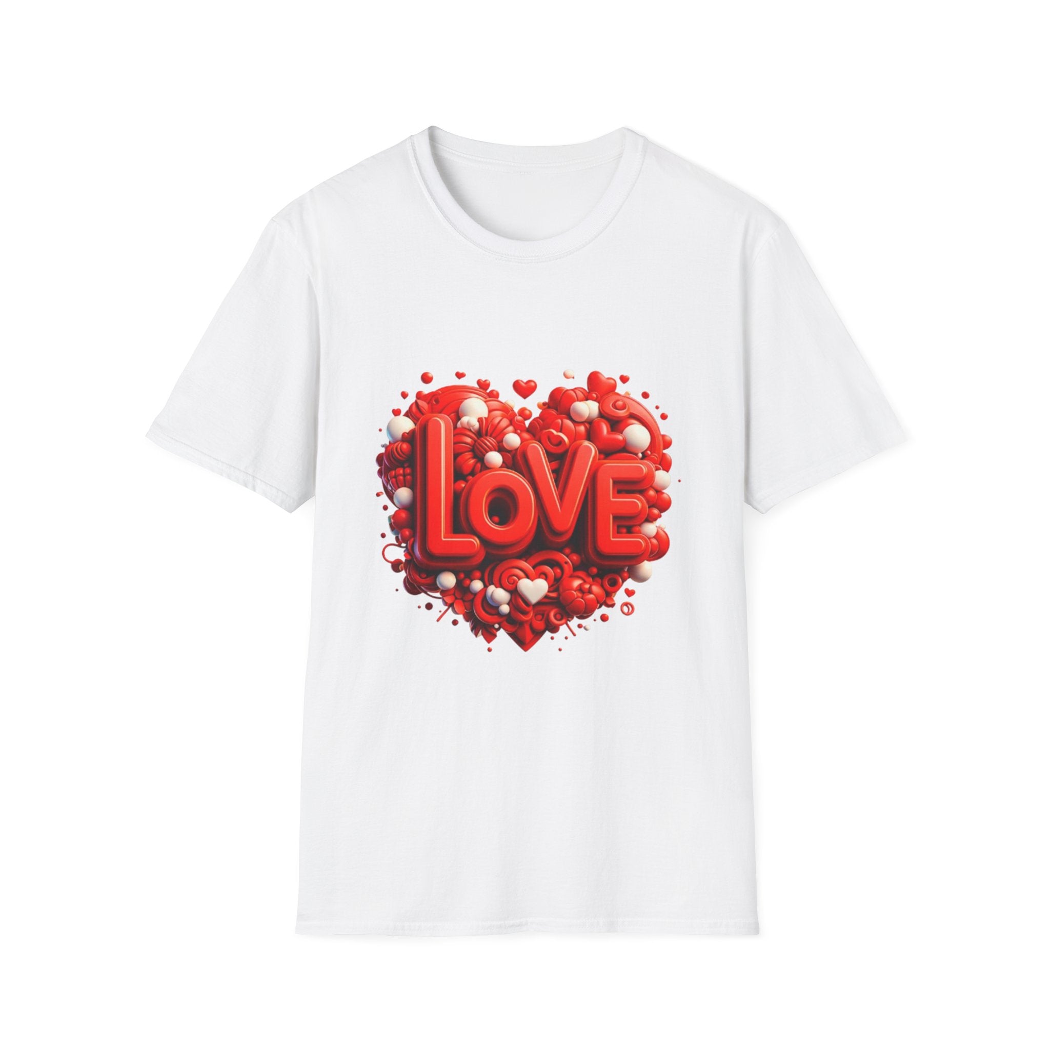 Love Heart T-Shirt — Red 3D 'LOVE' Graphic Valentine's Tee